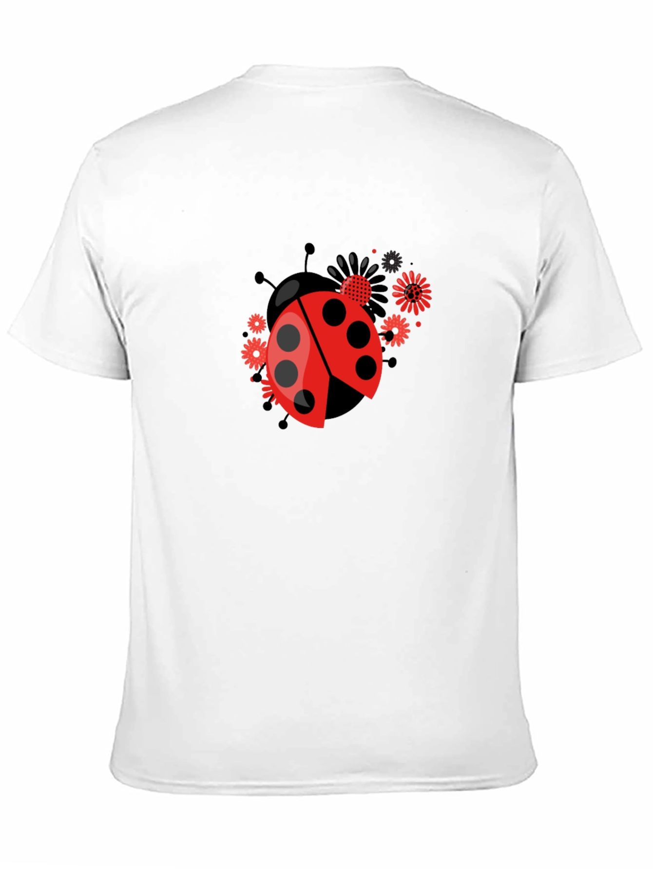 Black Ladybug Flower Graphic Tee - Black view 11