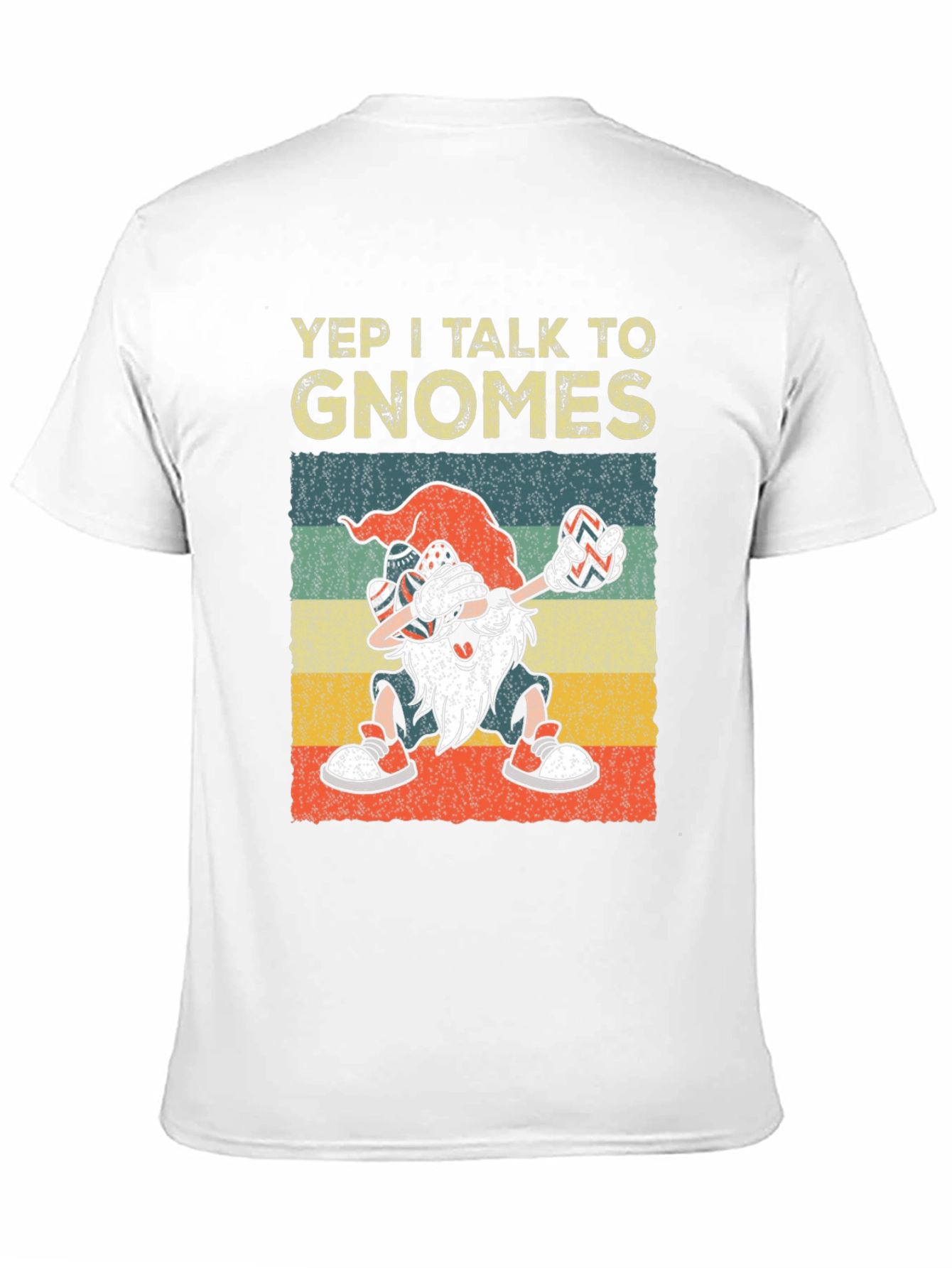 Black Yep I Talk to Gnomes Graphic Tee view 11