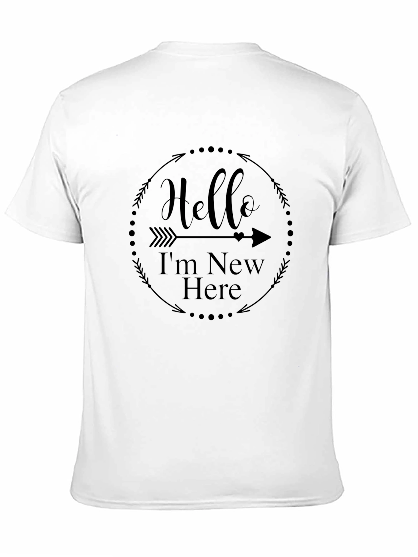 Black Hello I'm New Here Black Graphic T-Shirt view 11