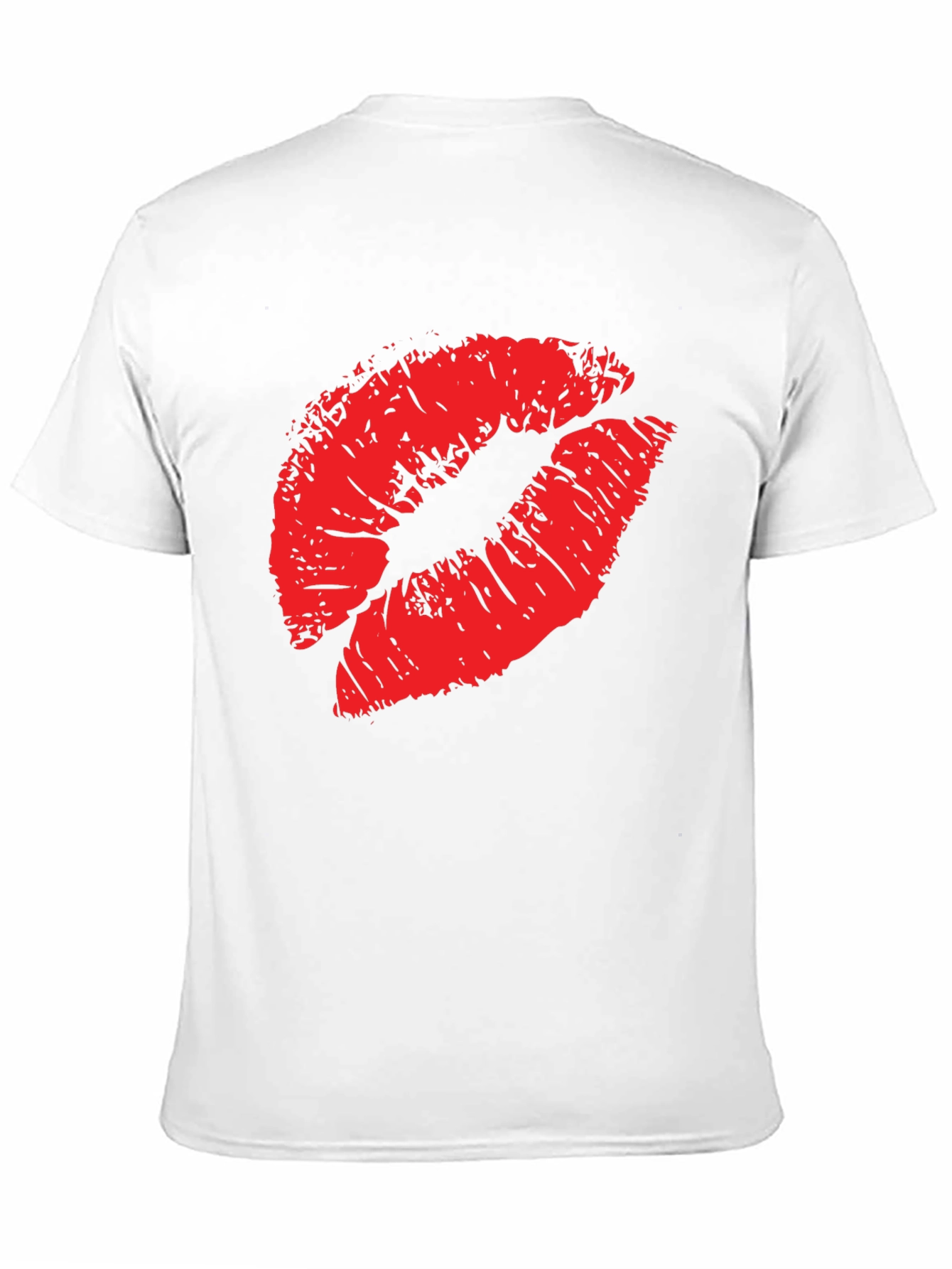 Black Red Lips Print Black T-Shirt view 11