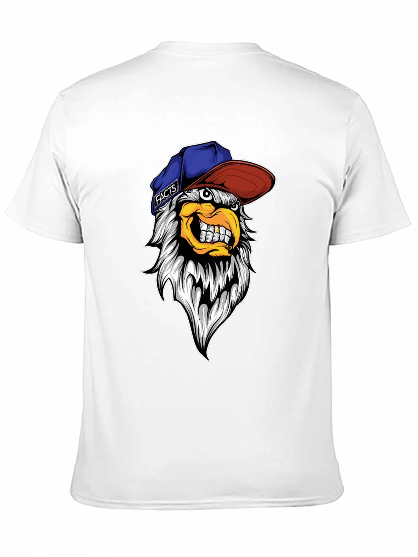 Black Edgy Eagle "Facts" Cap Graphic Tee - Black view 11