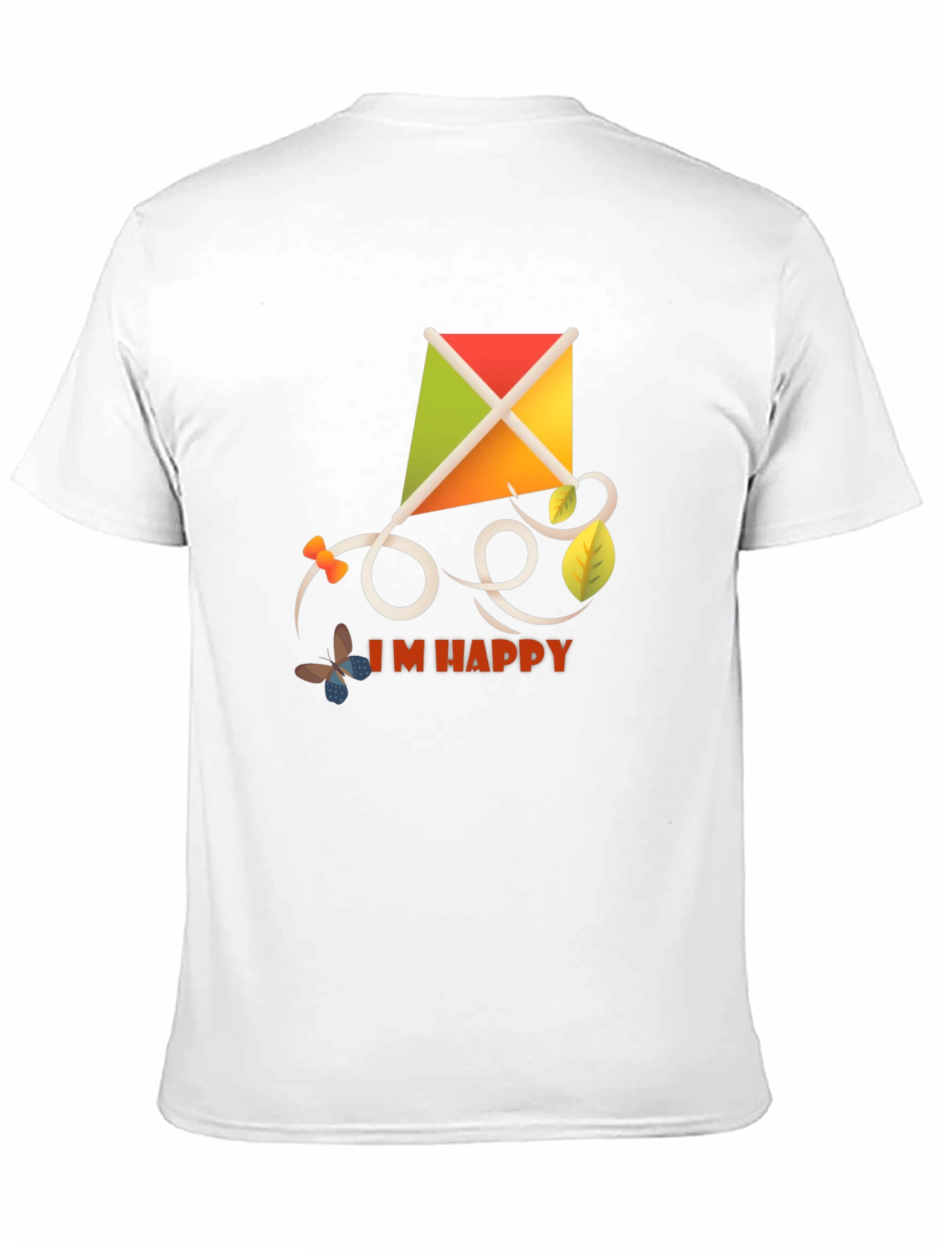 Black I'm Happy Kite T-Shirt - Stylish Casual Wear view 11