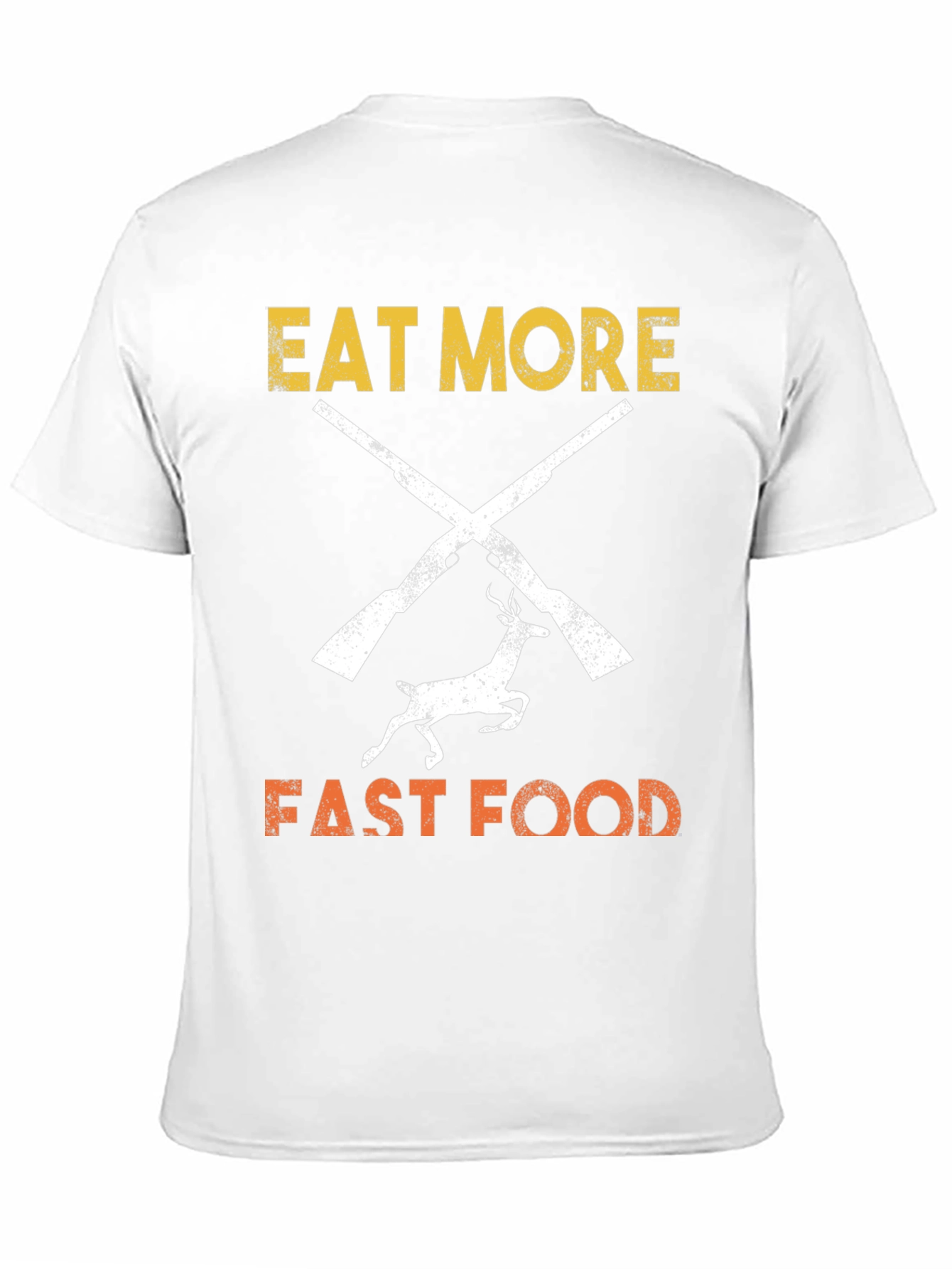 Black Eat More Fast Food T-Shirt Hunter Design view 11