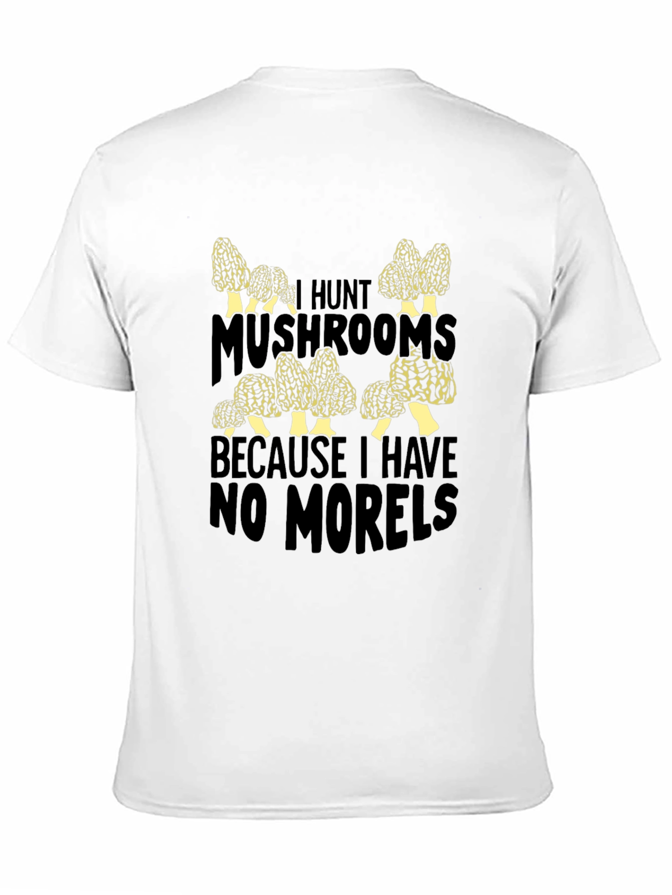 Black Funny Mushroom Hunting T-Shirt - "No Morels" view 11