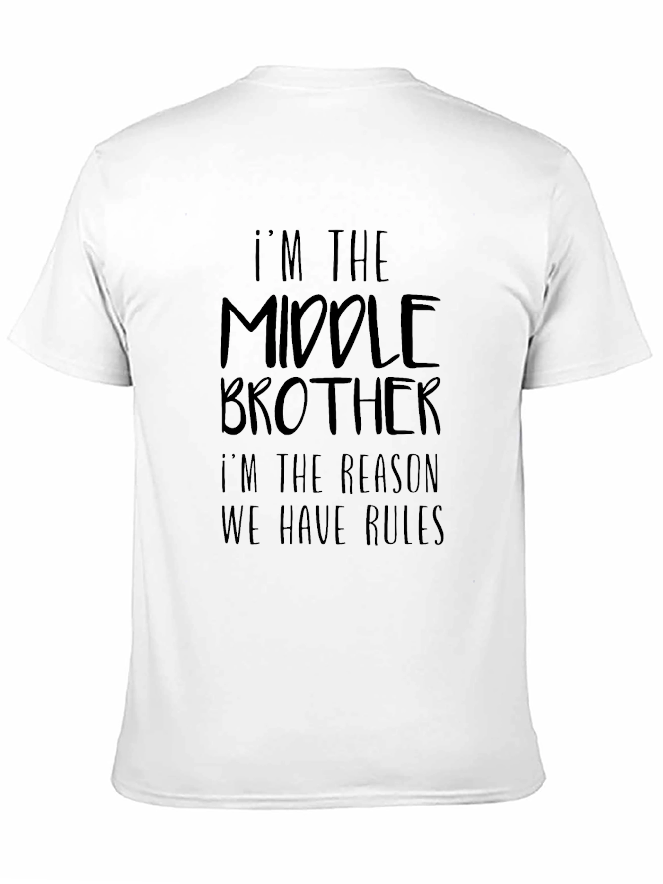 Black Middle Brother T-Shirt - Funny Sibling Tee view 11