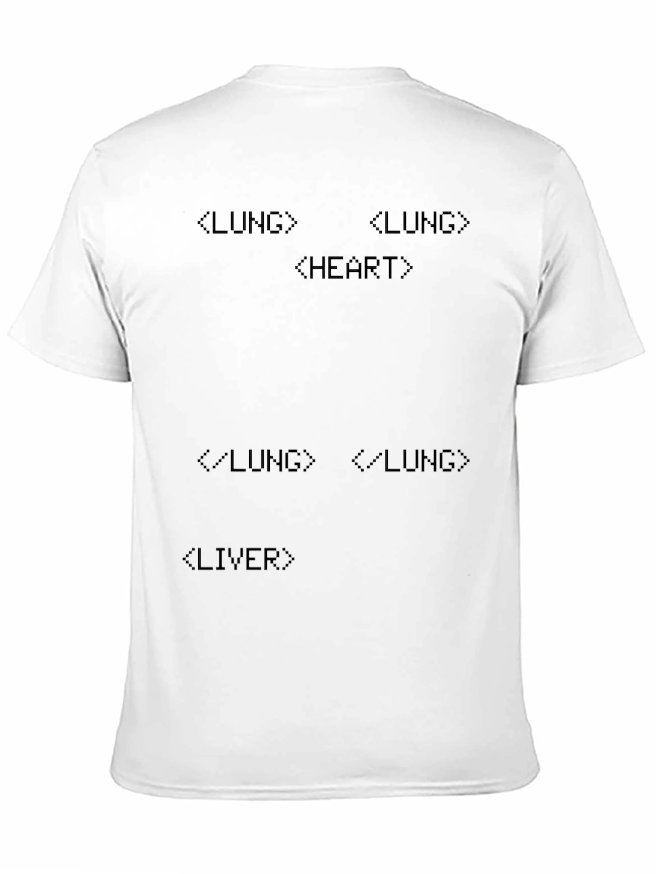 Black Anatomical Organ Code T-Shirt - Black view 11