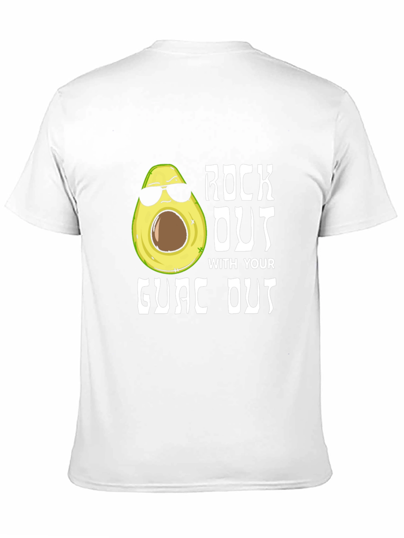 Black Rock Out With Your Guac Out Funny Avocado T-Shirt view 11