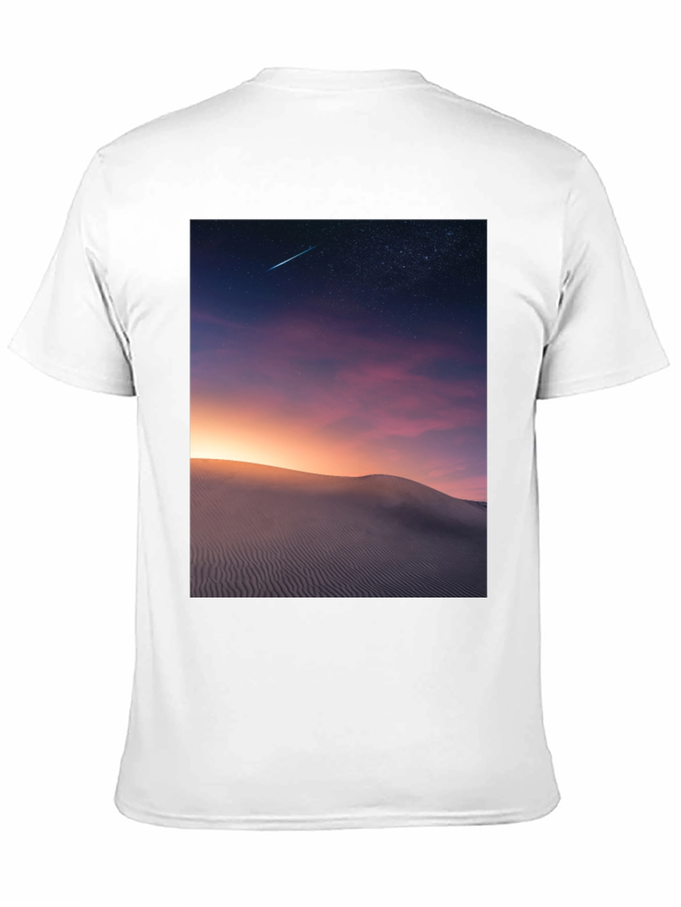 Black Night Desert Scene Graphic T-Shirt view 11