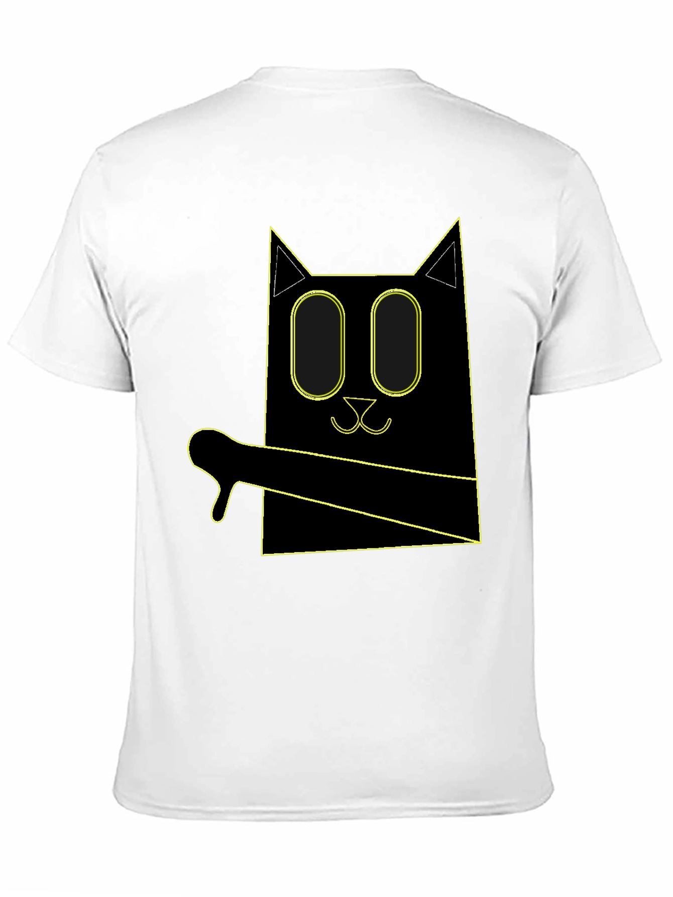 Black Geometric Cat T-Shirt view 11