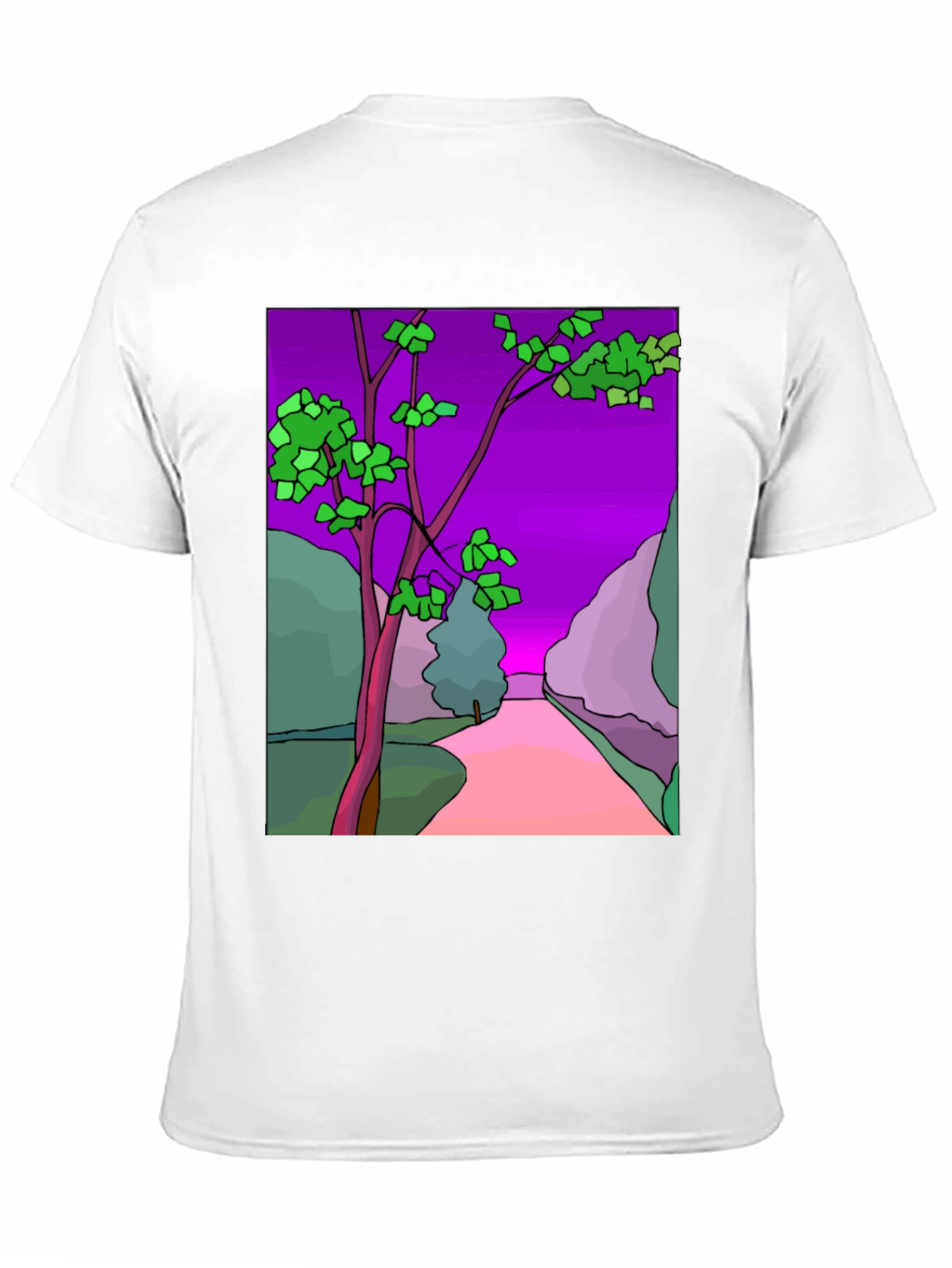 Black Nature Print Black T-Shirt view 11