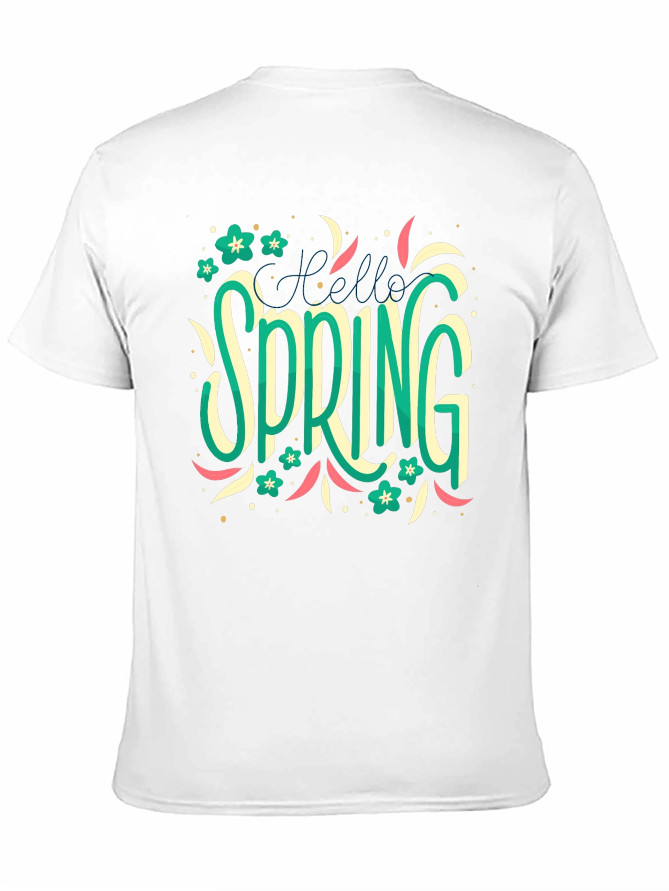 Black Hello Spring T-Shirt: Floral Season Style view 11