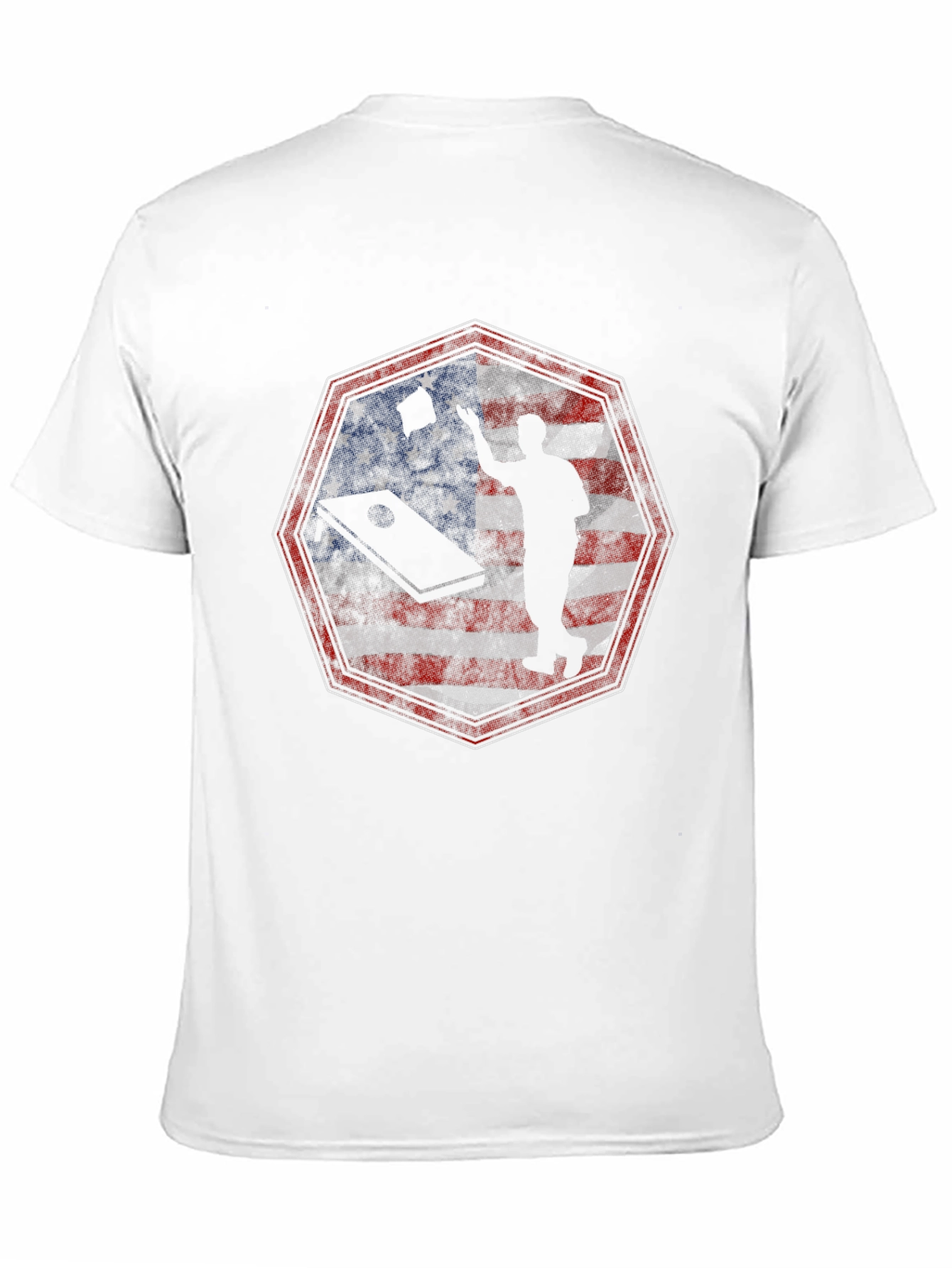 Black American Cornhole T-Shirt Patriotic USA Flag Tee view 11