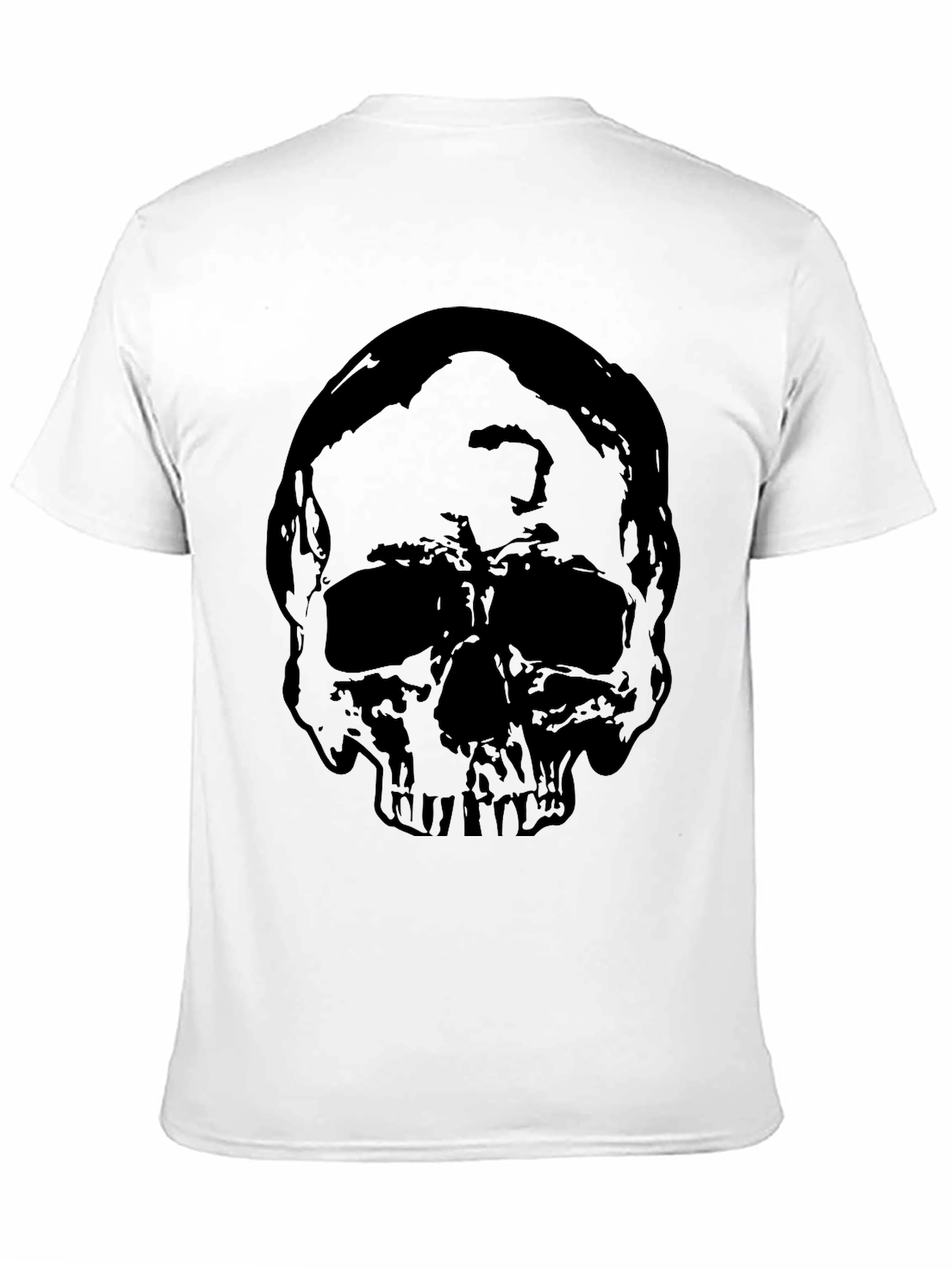 Black Skull Graphic Black T-Shirt for Men view 11