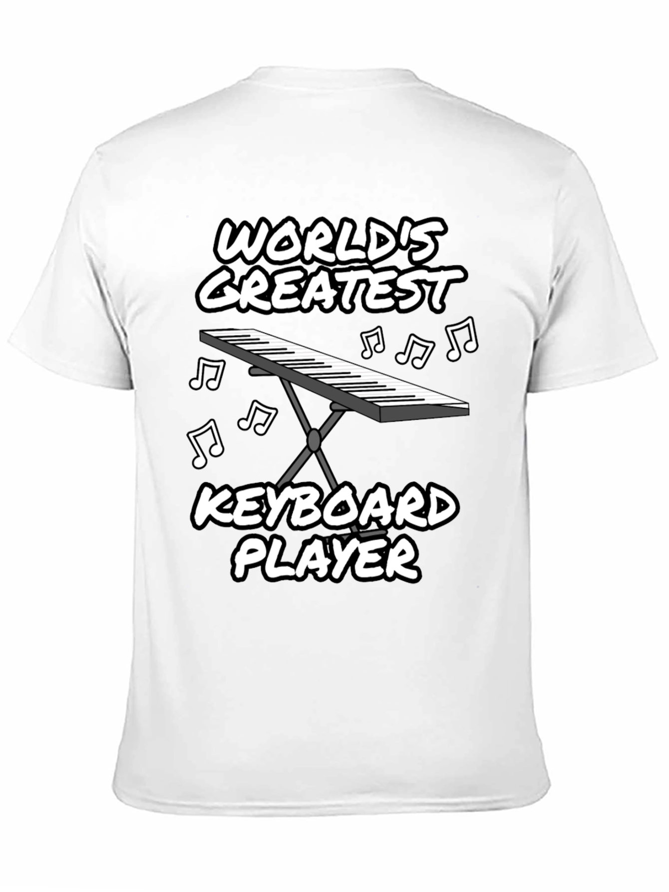 Black World's Greatest Keyboard Player Graphic T-Shirt view 11