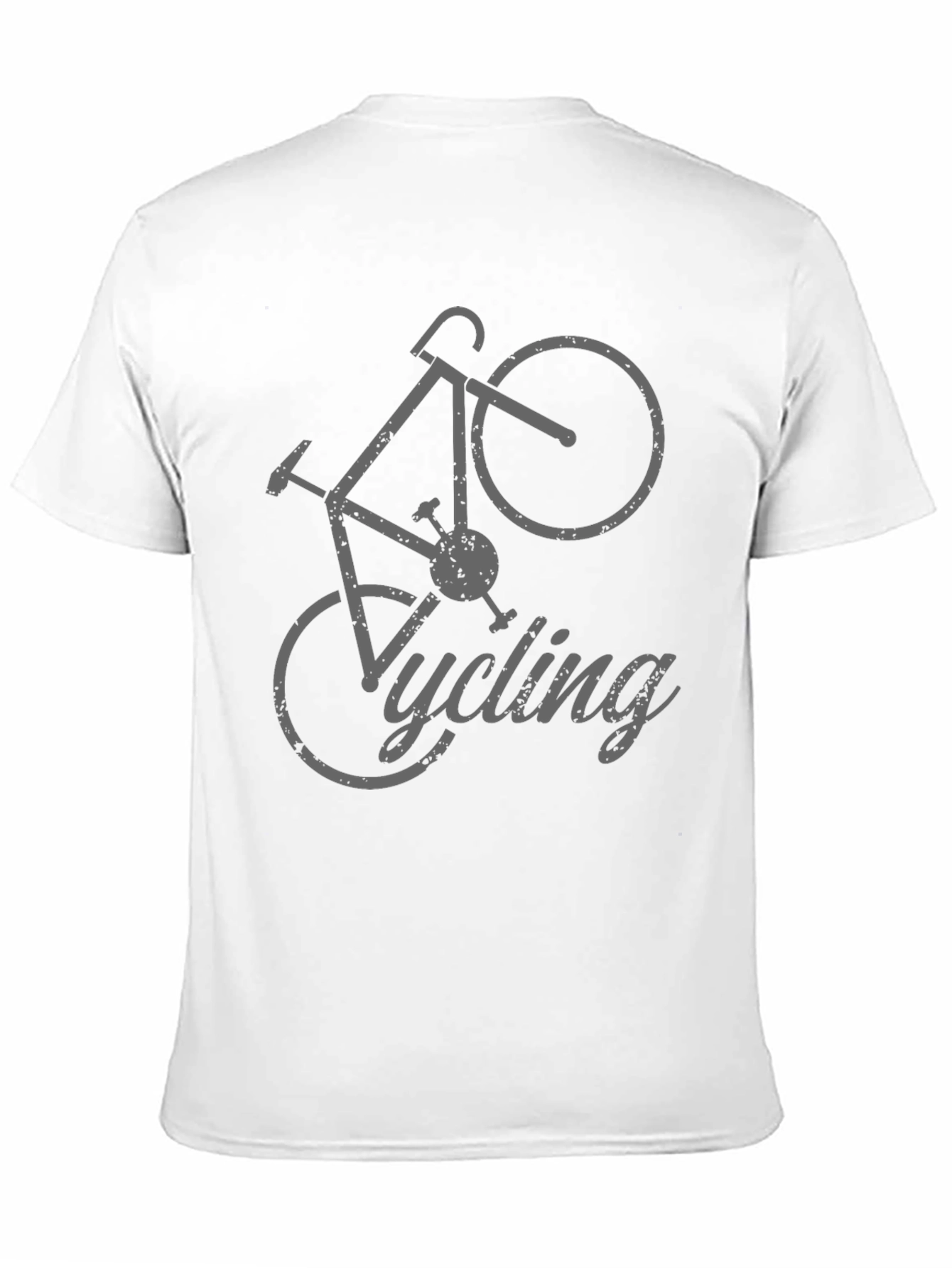 Black Cycling T-Shirt - Gray Bicycle Design view 11