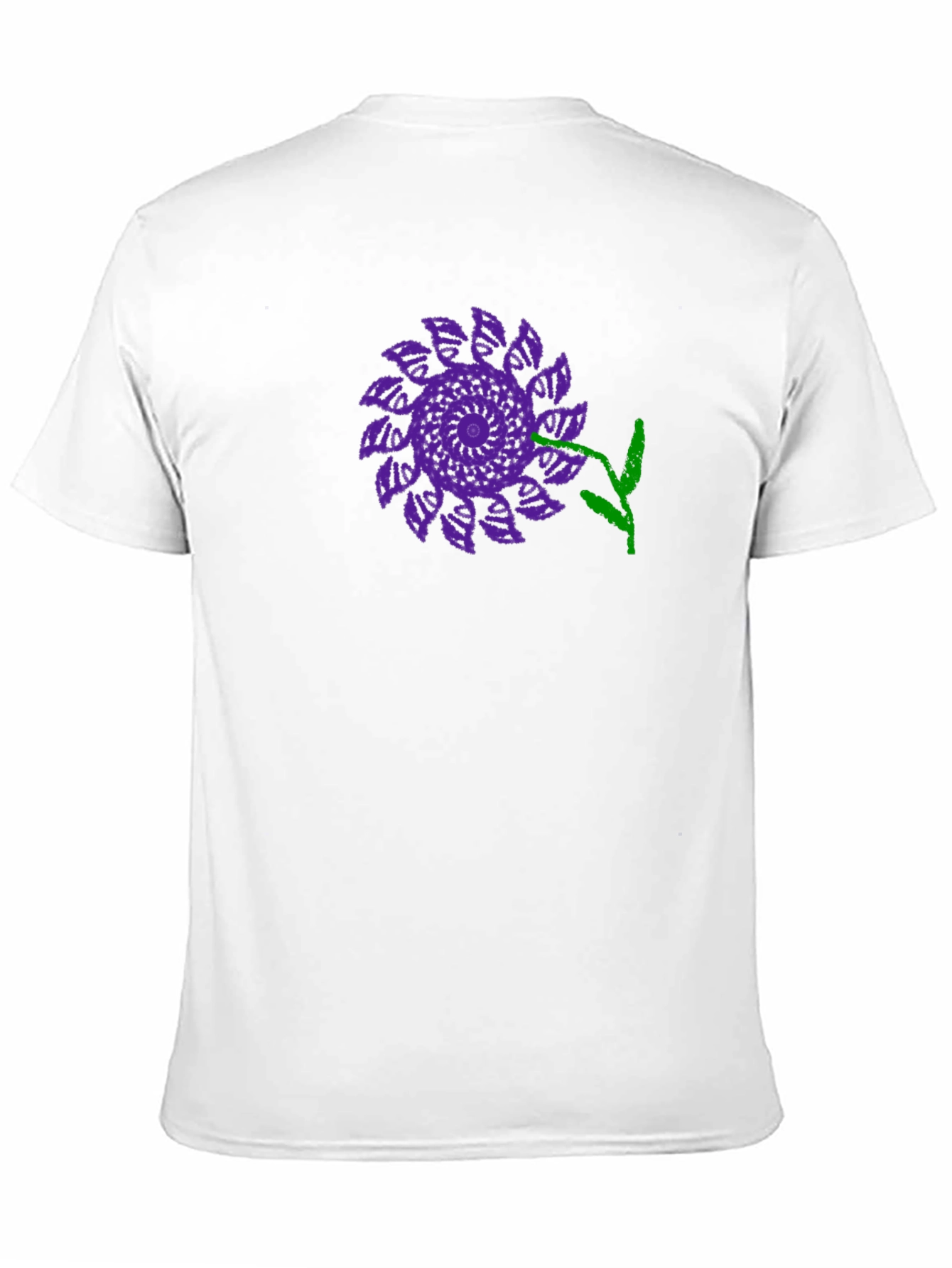 Black Black T-Shirt with Purple Flower Design view 11
