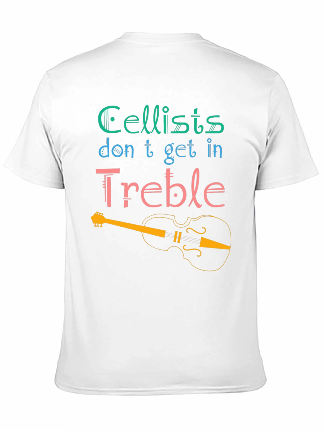 Black Cellist 'Treble' T-Shirt - Musical Humor Tee view 11