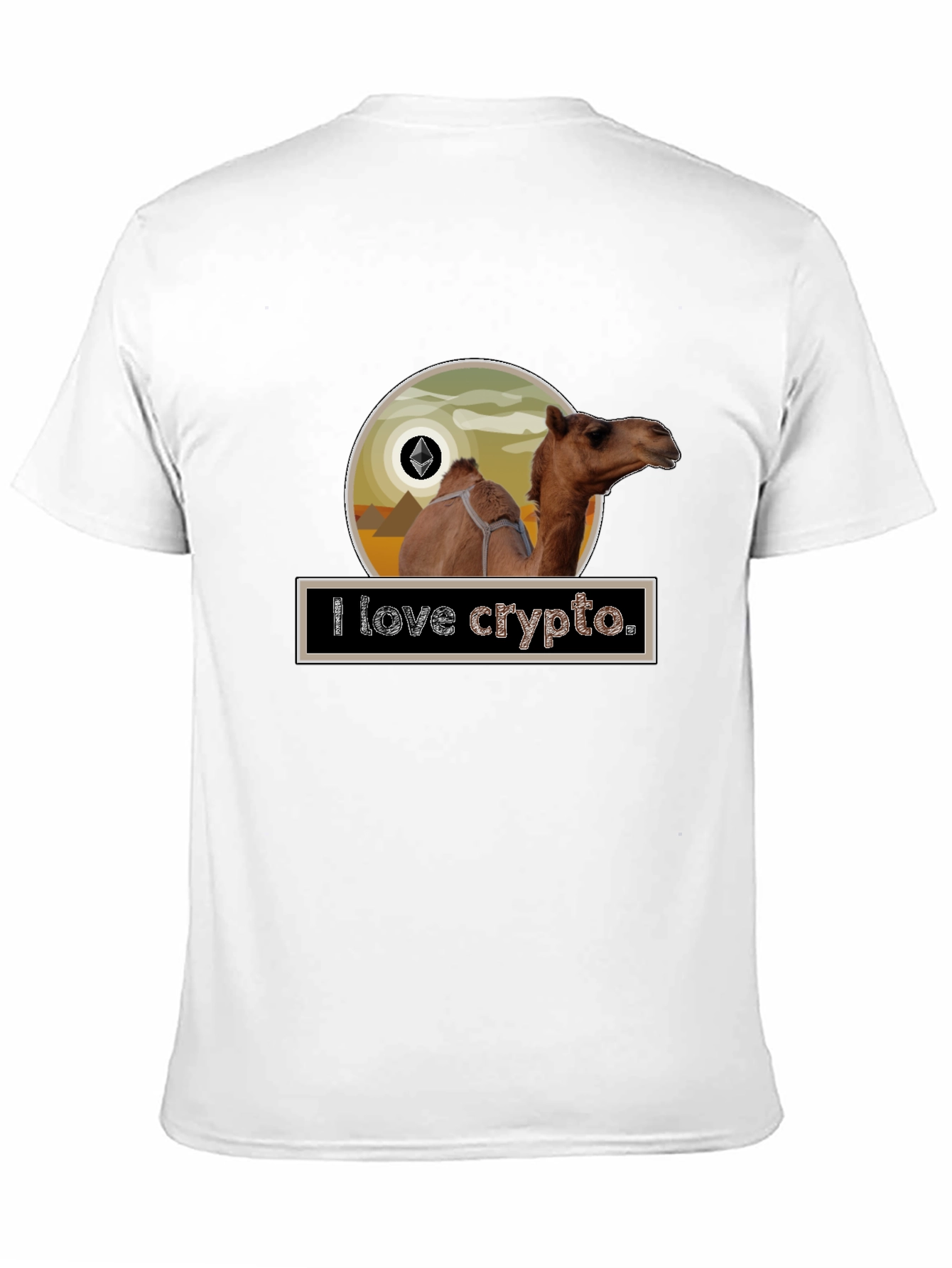 Black I Love Crypto Camel T-Shirt view 11