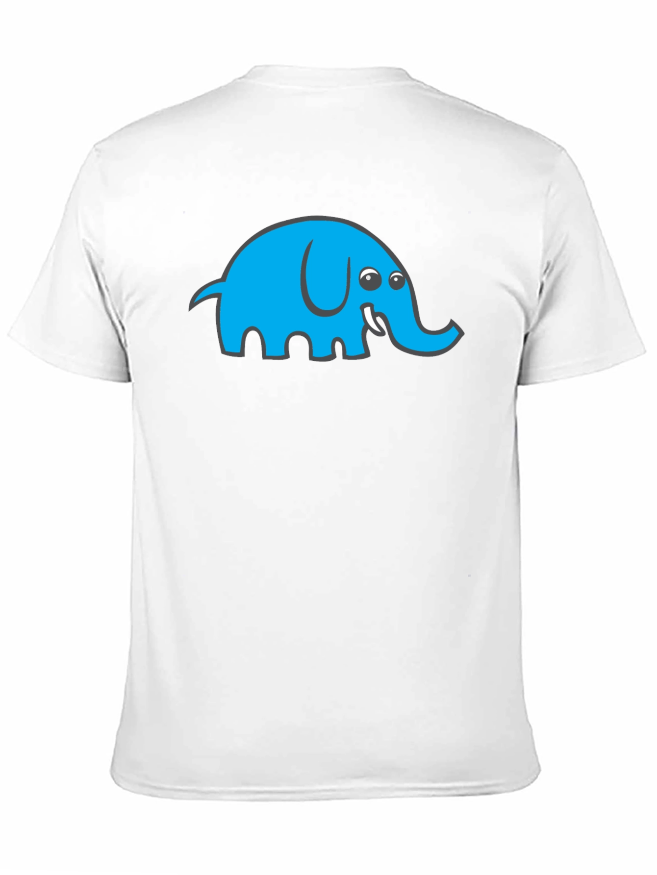 Black Cool Blue Elephant Graphic Black T-Shirt view 11