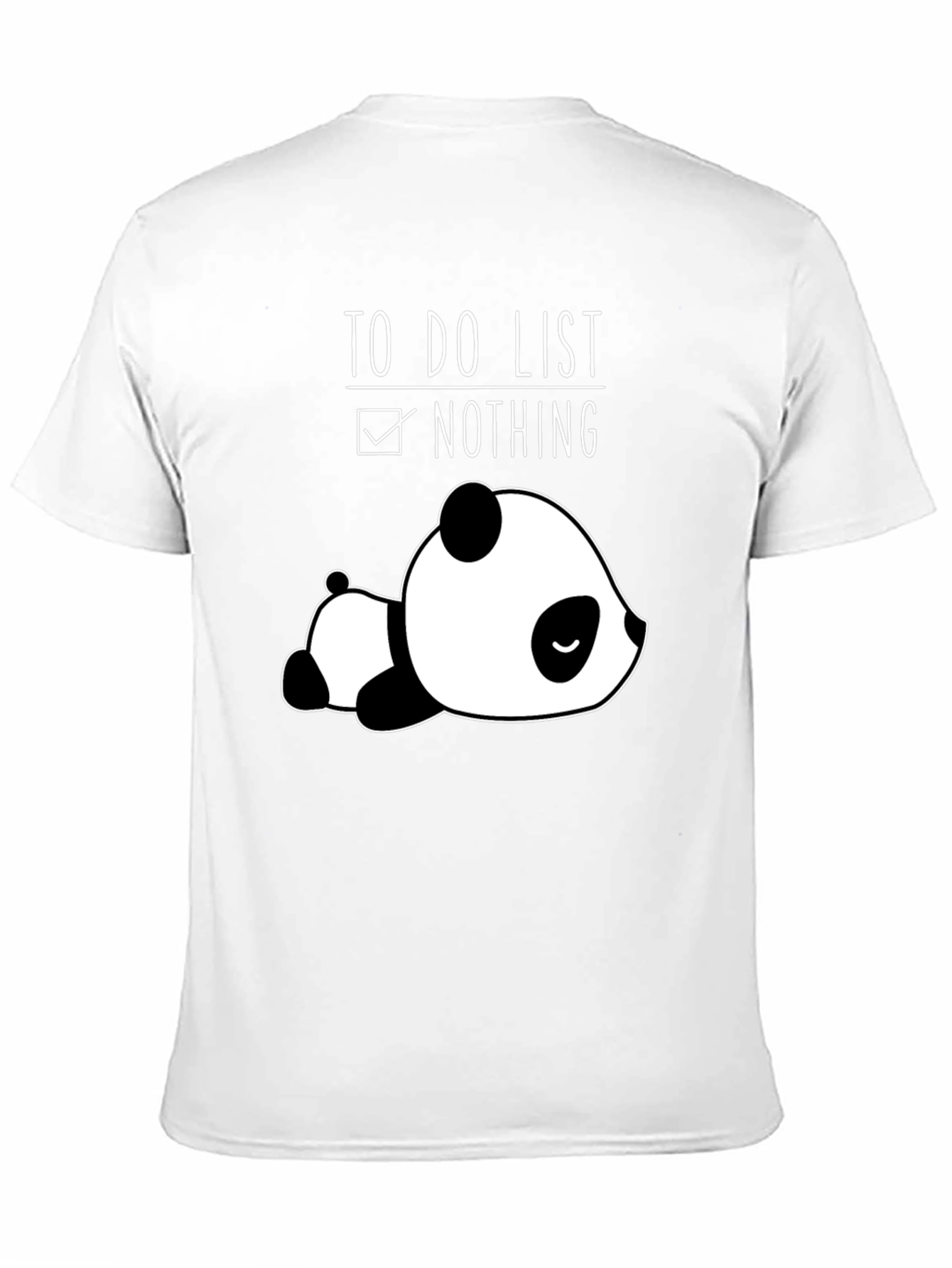 Black Lazy Panda To-Do List Nothing Black T-Shirt view 11
