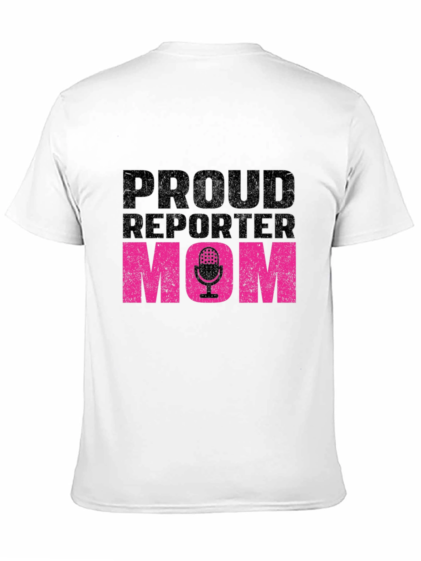 Black Proud Reporter Mom T-Shirt - Black view 11