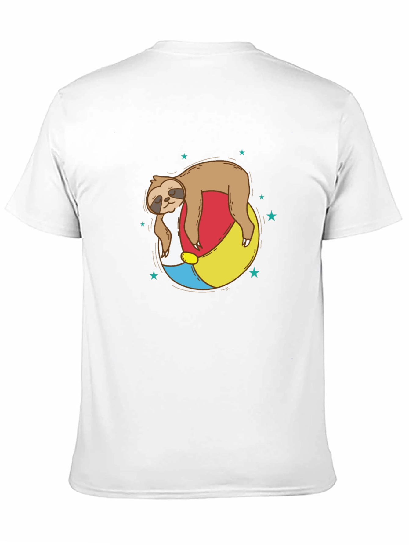 Black Sloth on Beach Ball T-Shirt - Relaxed Summer Vibes view 11