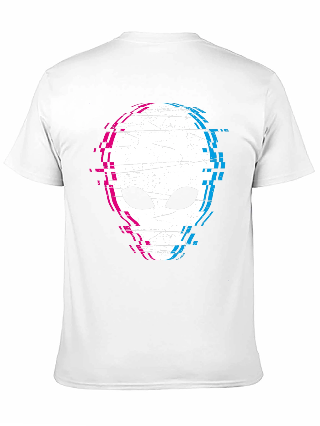 Black Glitch Alien Graphic Tee - Black Cotton Blend Shirt view 11