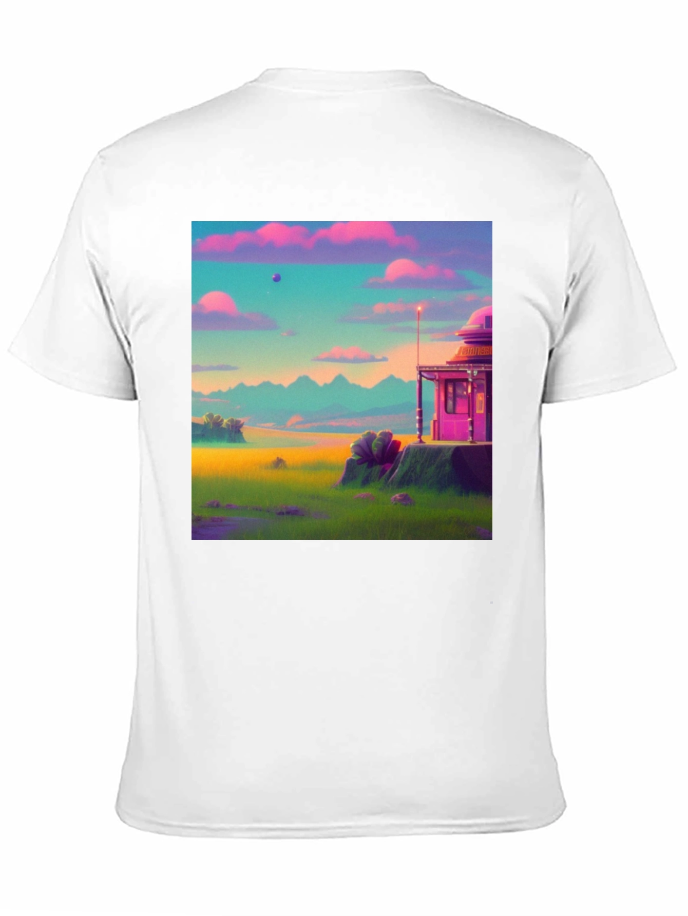 Black Vaporwave Landscape Graphic Tee - Retro Style view 11