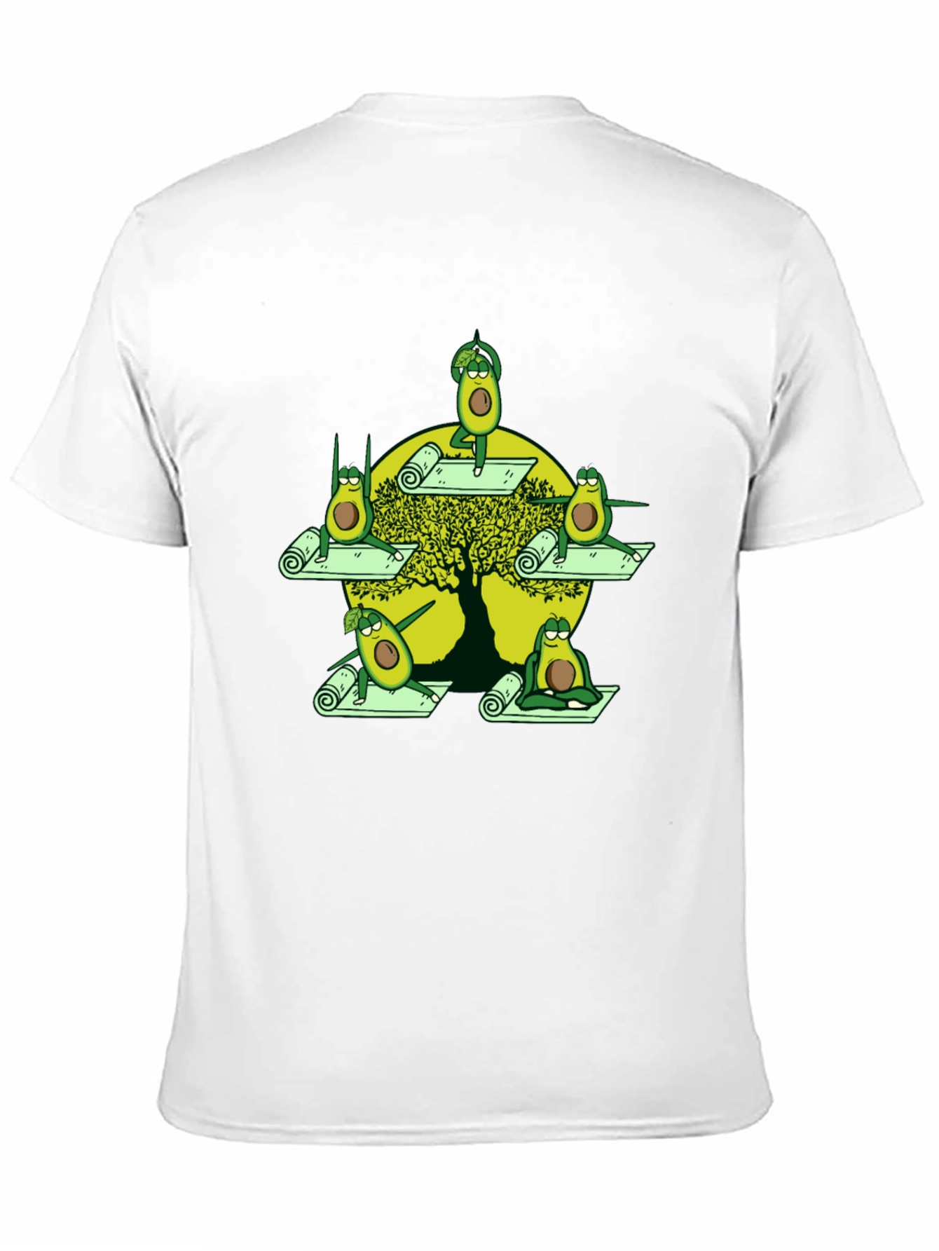 Black Avocado Yoga Graphic Tee - Relaxed Fit Cotton Shirt view 11