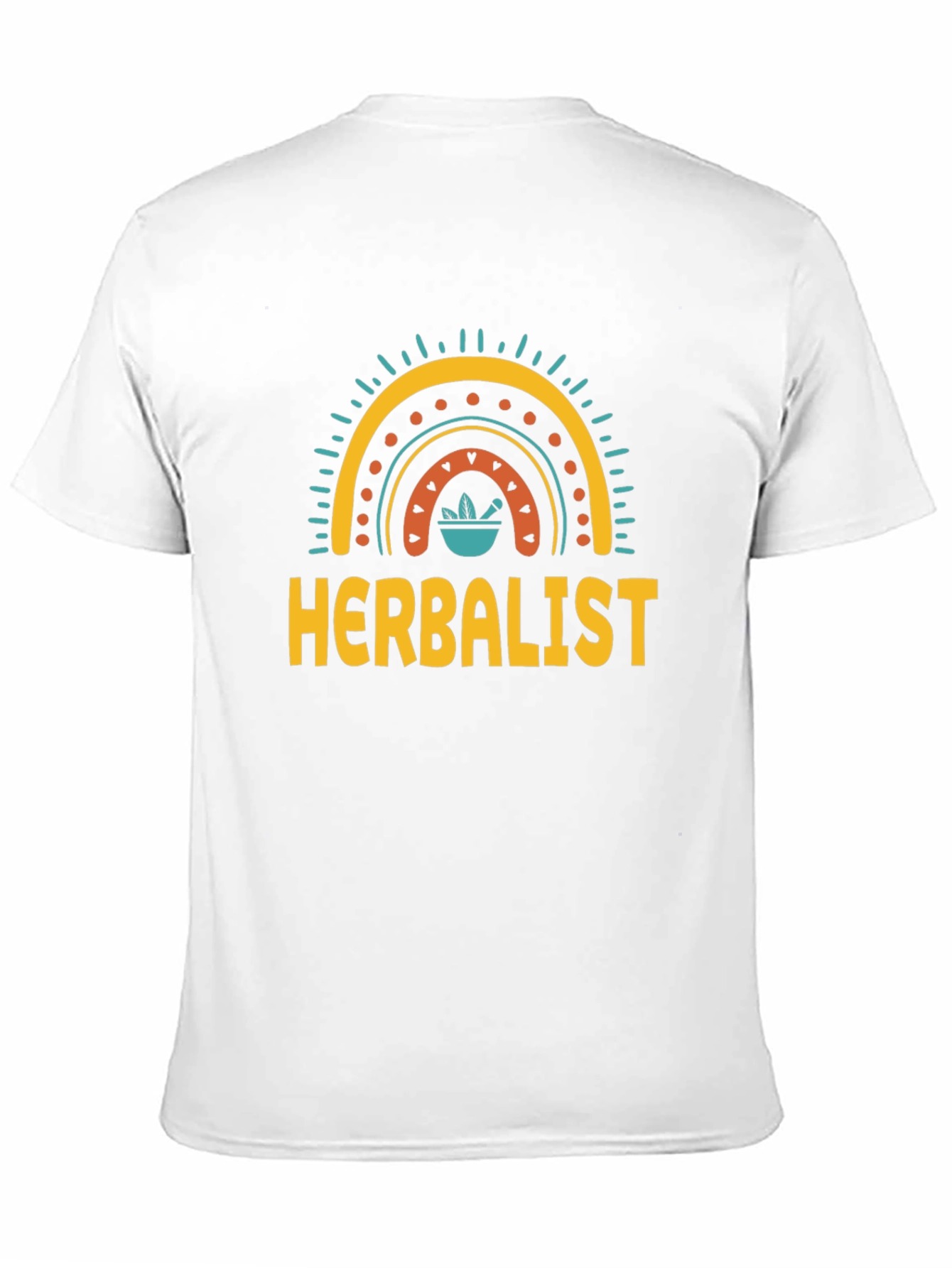 Black Herbalist T-Shirt with Rainbow Mortar Design - Black view 11