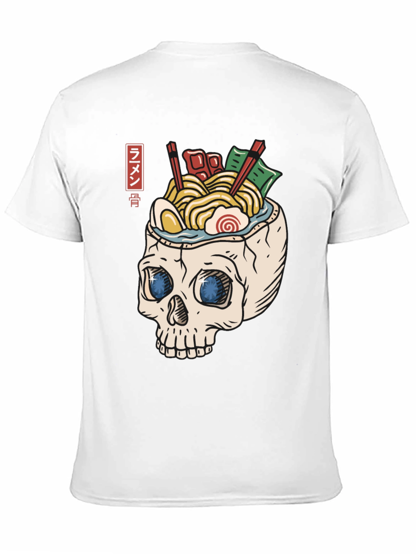 Black Ramen Skull T-Shirt - Unique Graphic Tee view 11