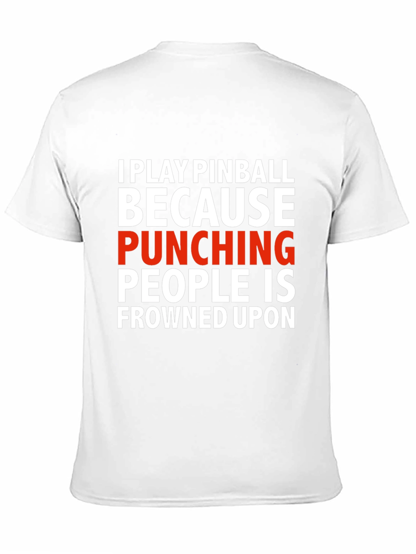 Black Funny Pinball T-Shirt - Punching People Frowned Upon view 11
