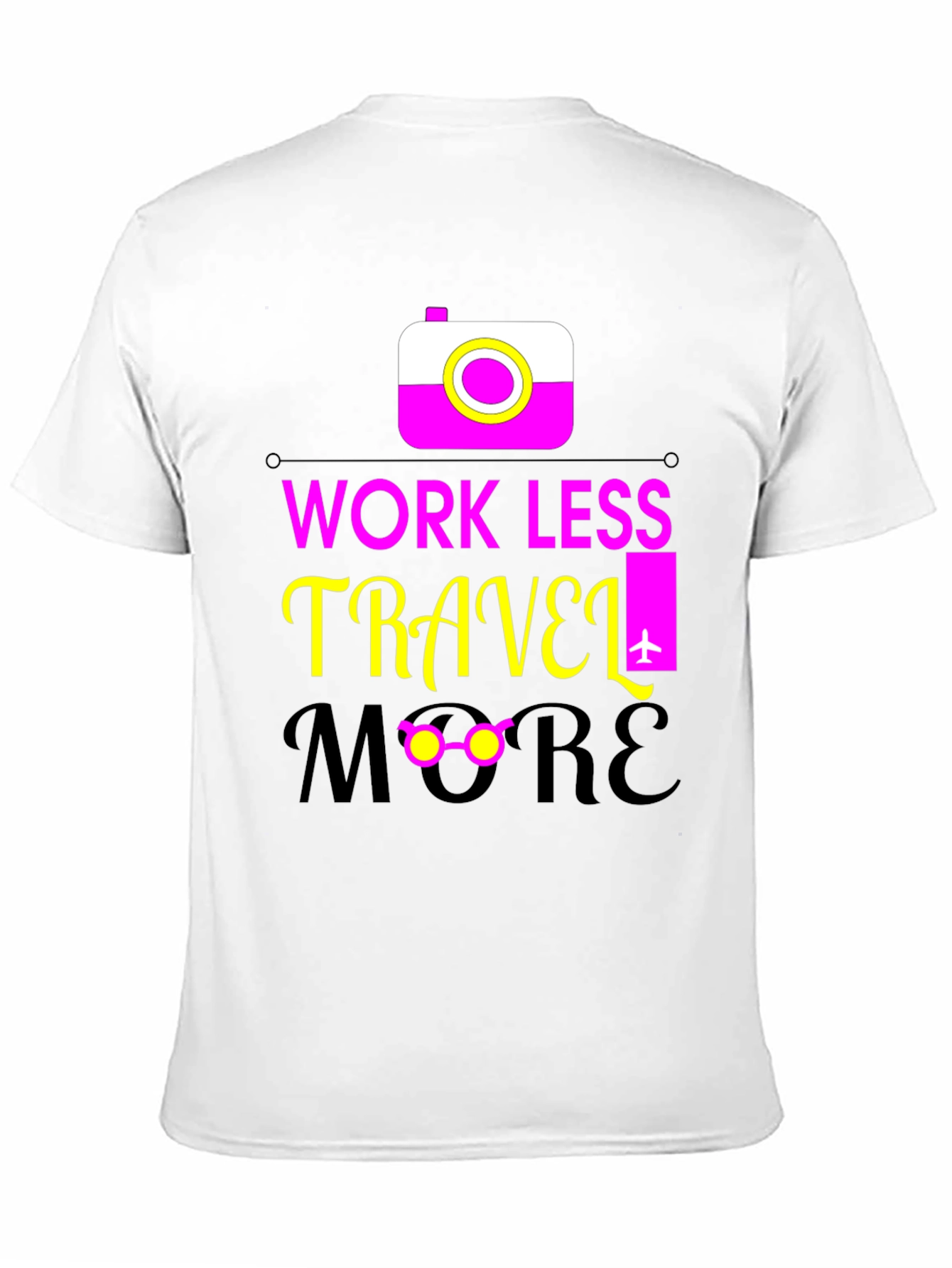 Black Work Less Travel More Graphic Tee view 11