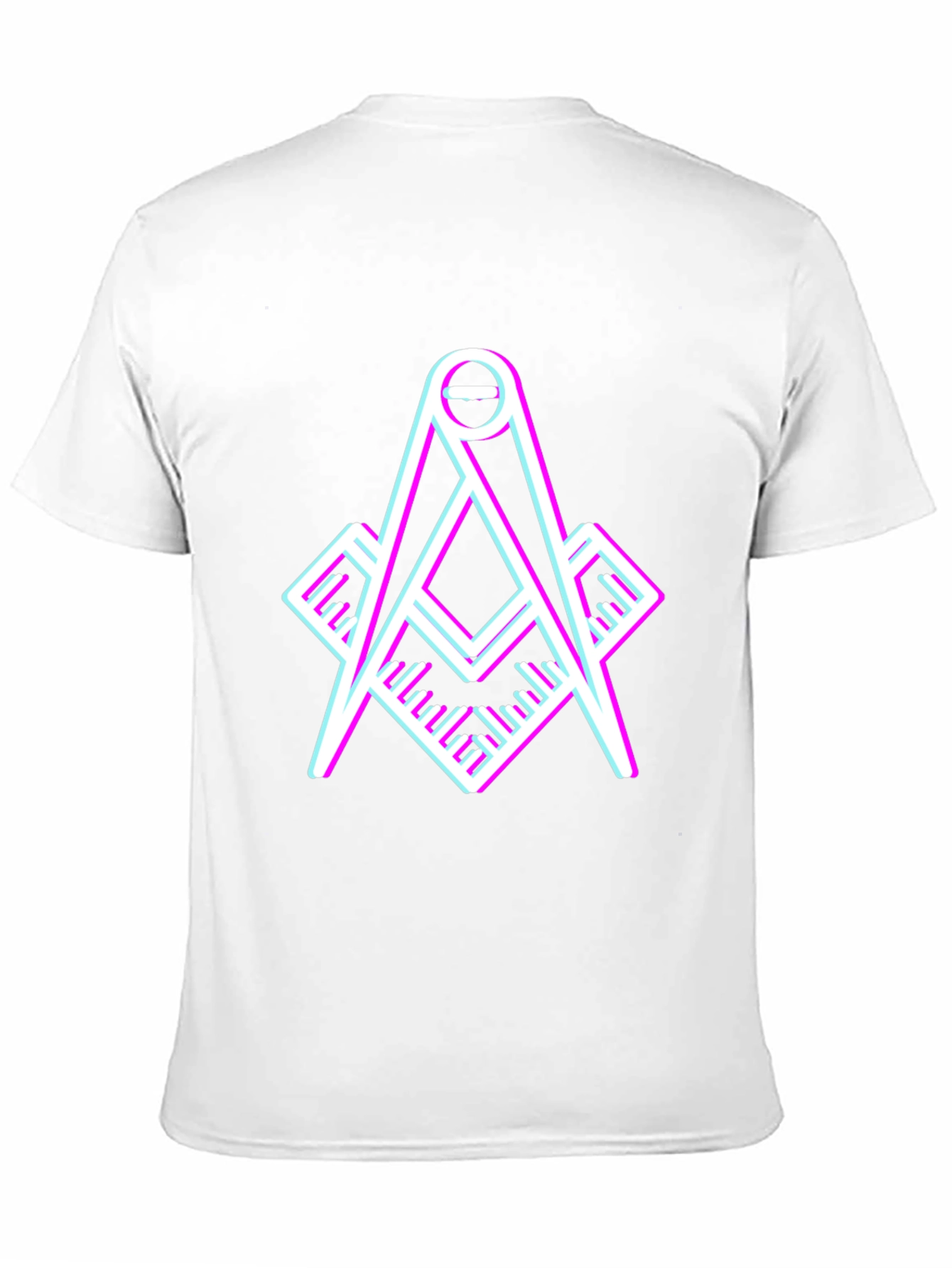Black Modern Masonic Compass T-Shirt view 11
