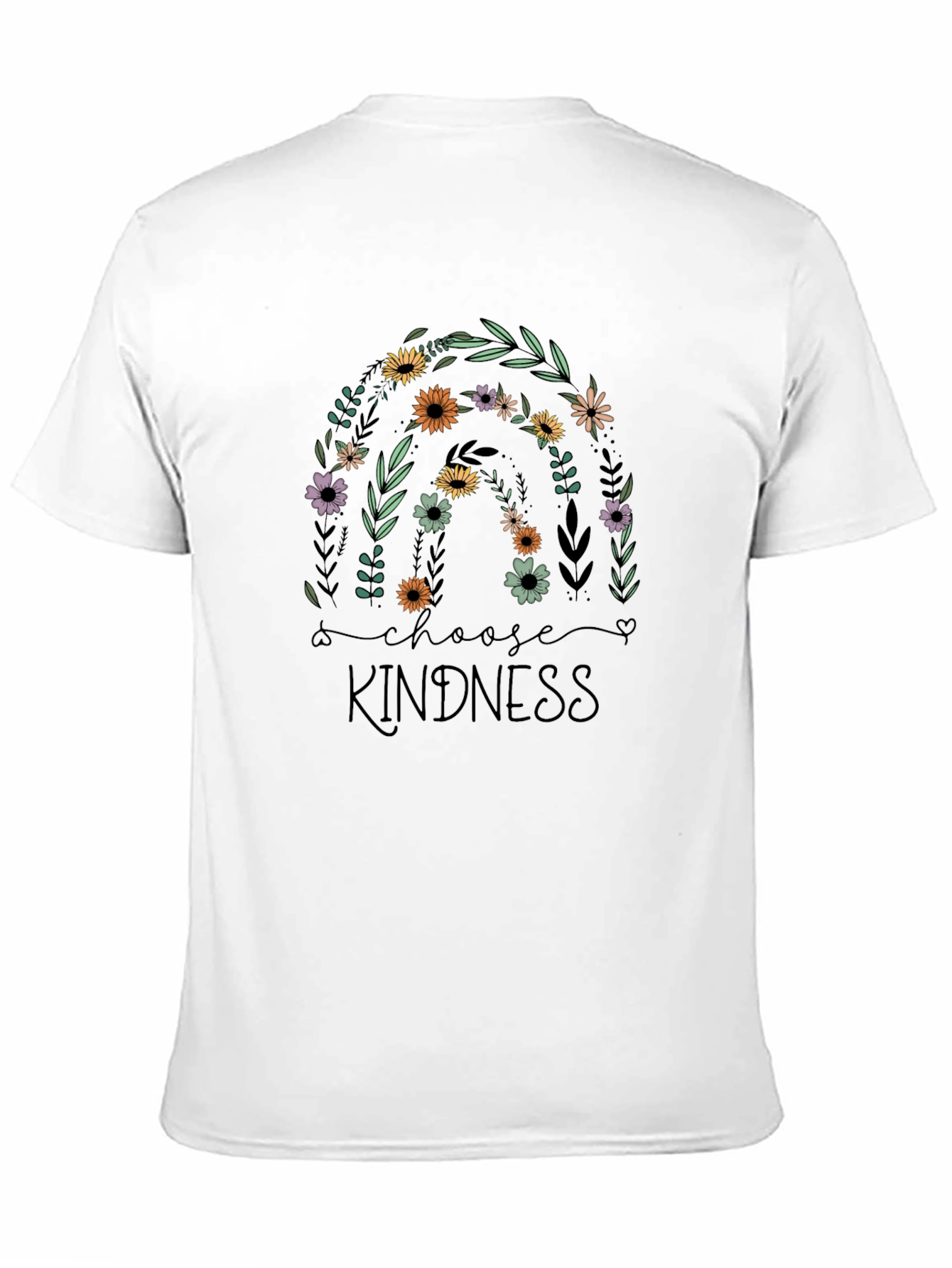 Black Choose Kindness Floral Rainbow Graphic Tee view 11