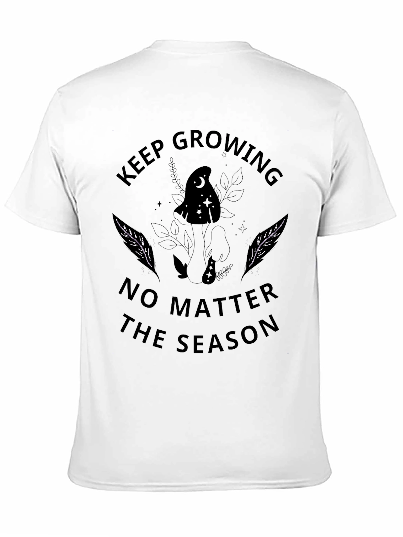 Black Keep Growing T-Shirt - Unisex Black Tee view 11