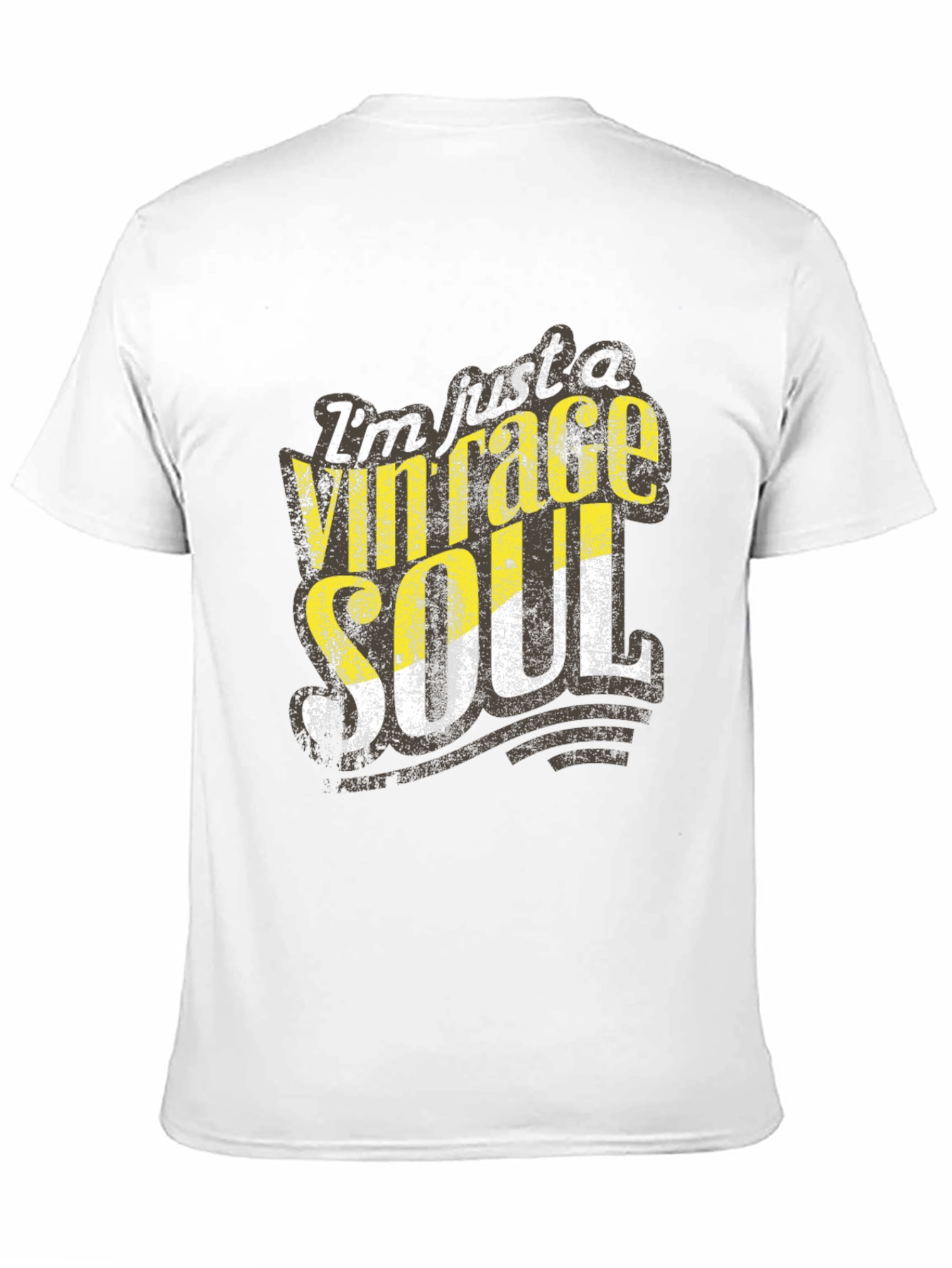 Black Vintage Soul Graphic Tee - Distressed Print, Casual Black T-Shirt view 11