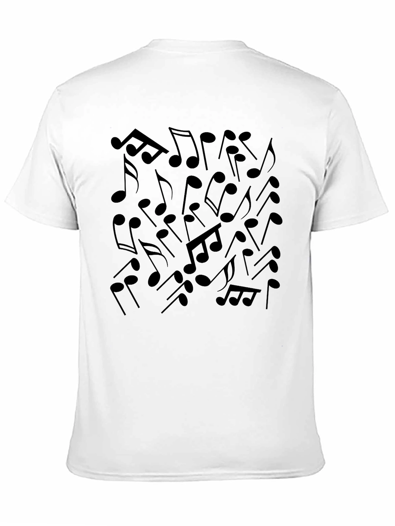 Black Musical Notes Graphic Tee - Black Cotton Blend view 11