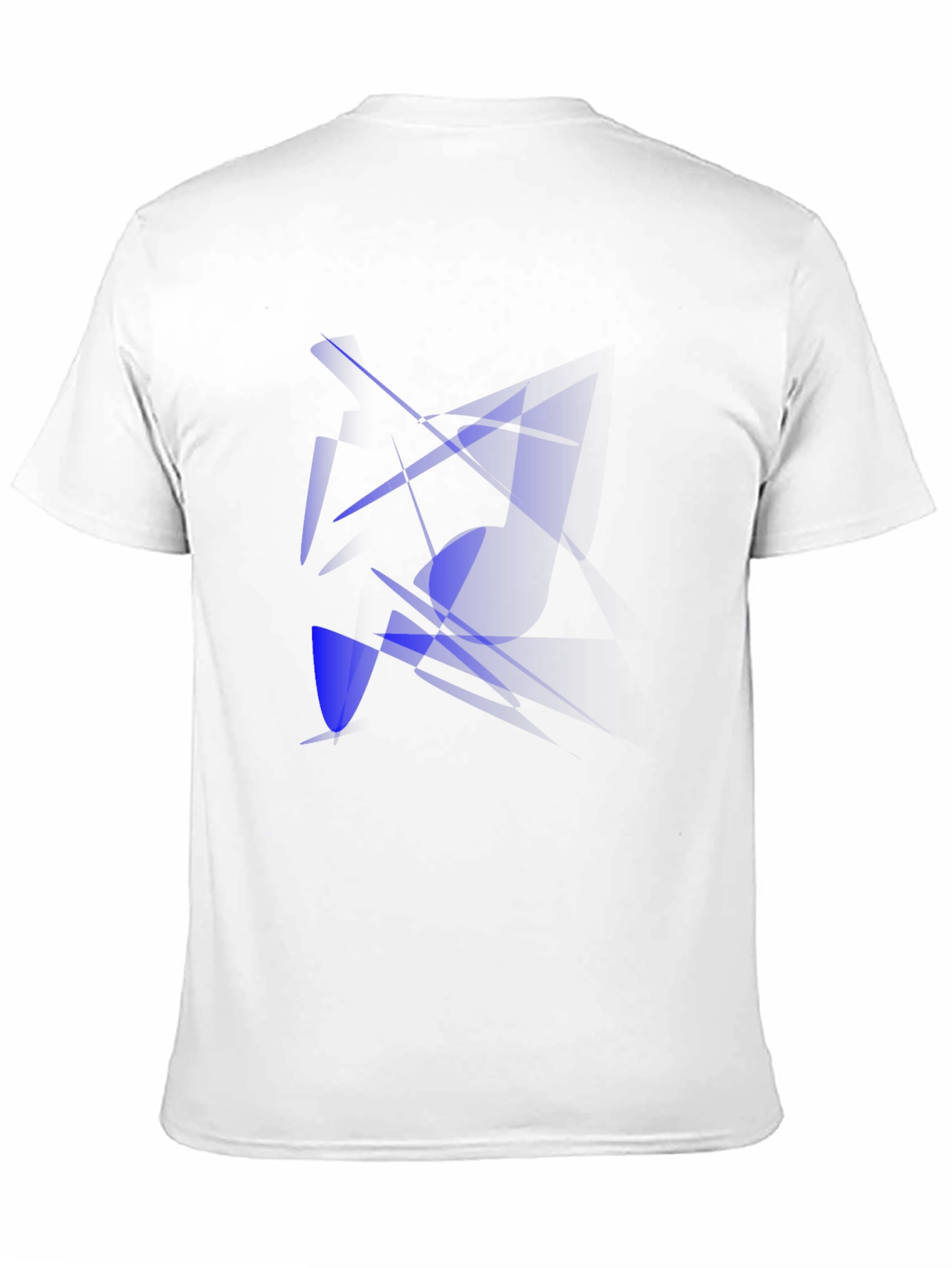 Black Abstract Blue Design Black T-Shirt view 11