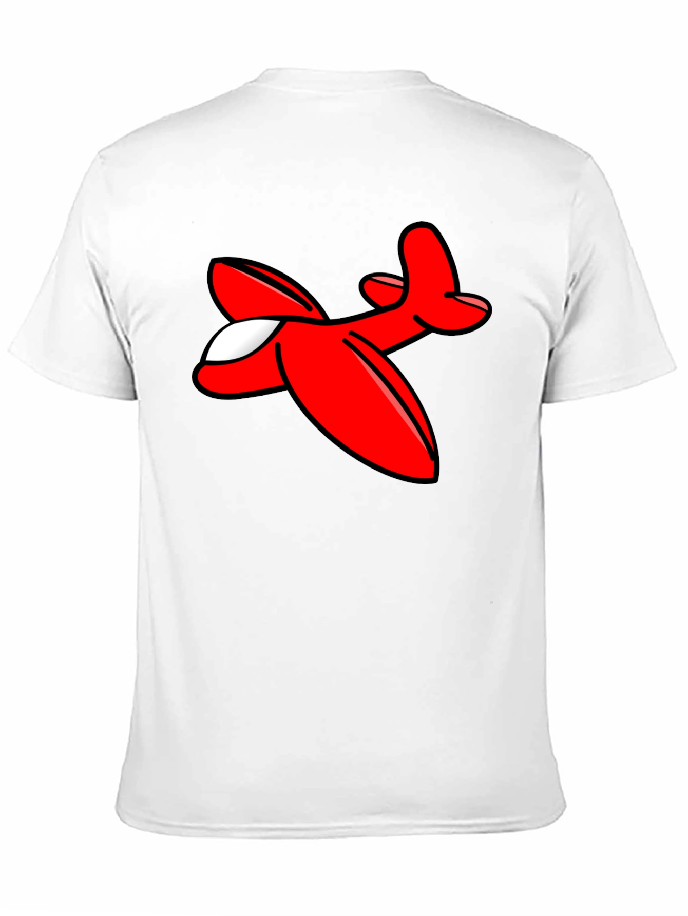 Cartoon Airplane Graphic Tee - Black Cotton T-Shirt - 11