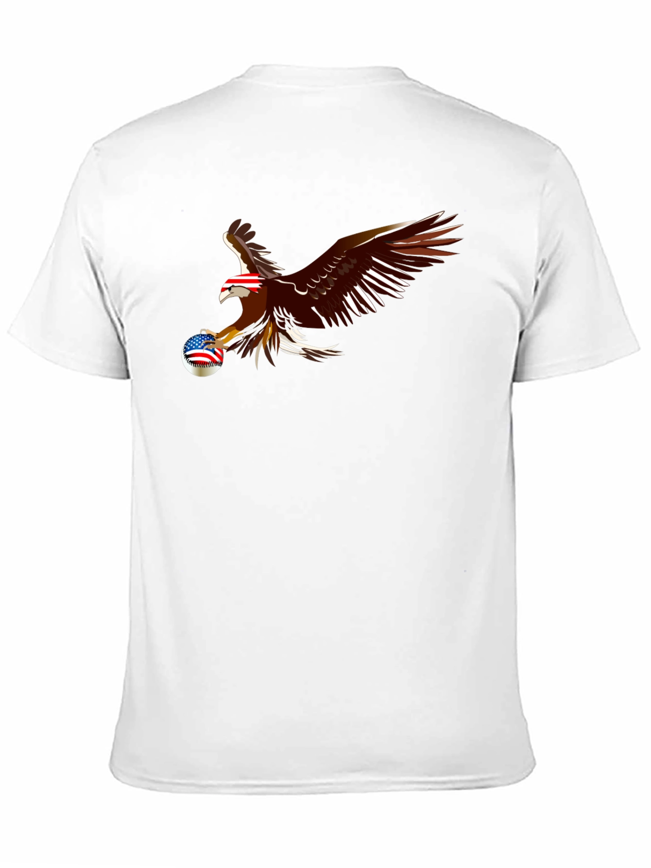 Black Bald Eagle US Flag Baseball T-Shirt view 11