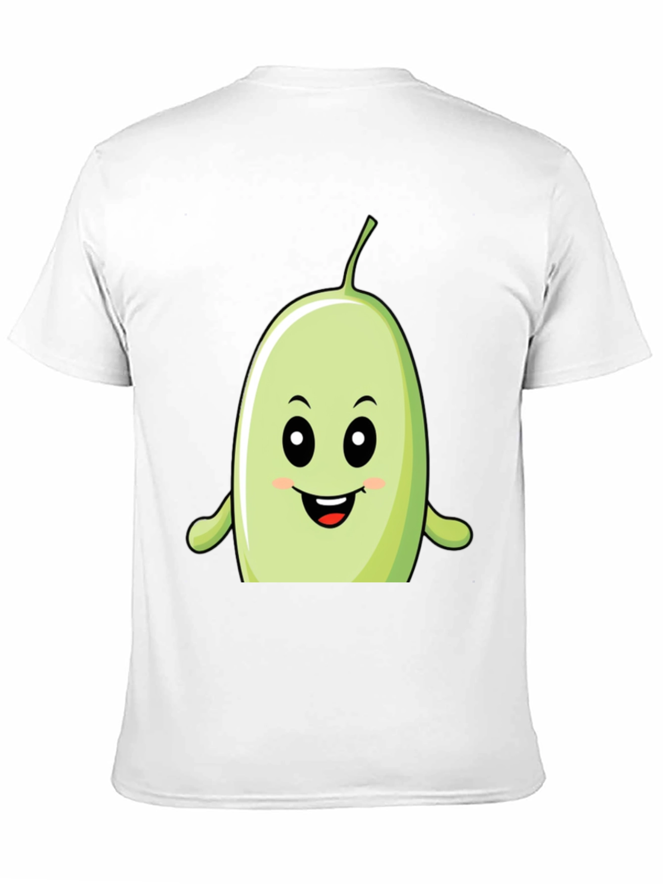 Black Funny Bean Cartoon Graphic Black T-Shirt view 11