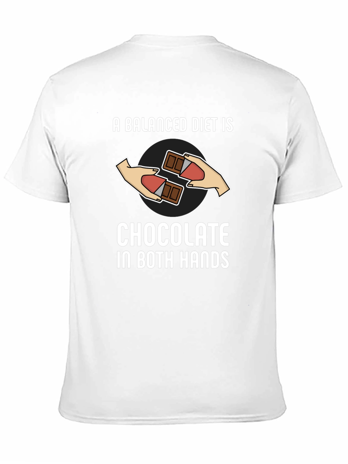 Black Balanced Diet Chocolate T-Shirt - Funny Graphic Tee view 11