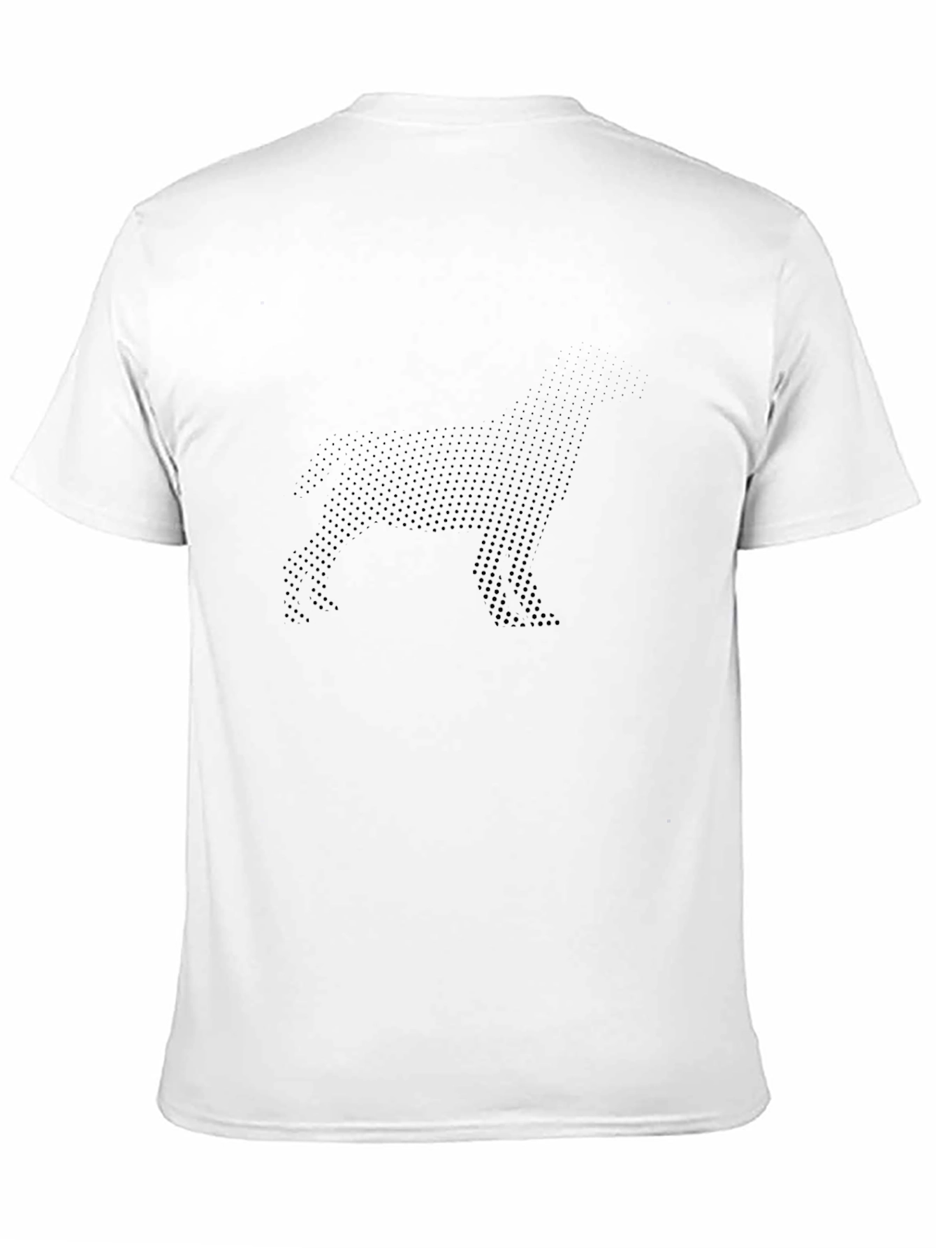 Black Men's Black Dot Pattern Dog Graphic T-Shirt view 11