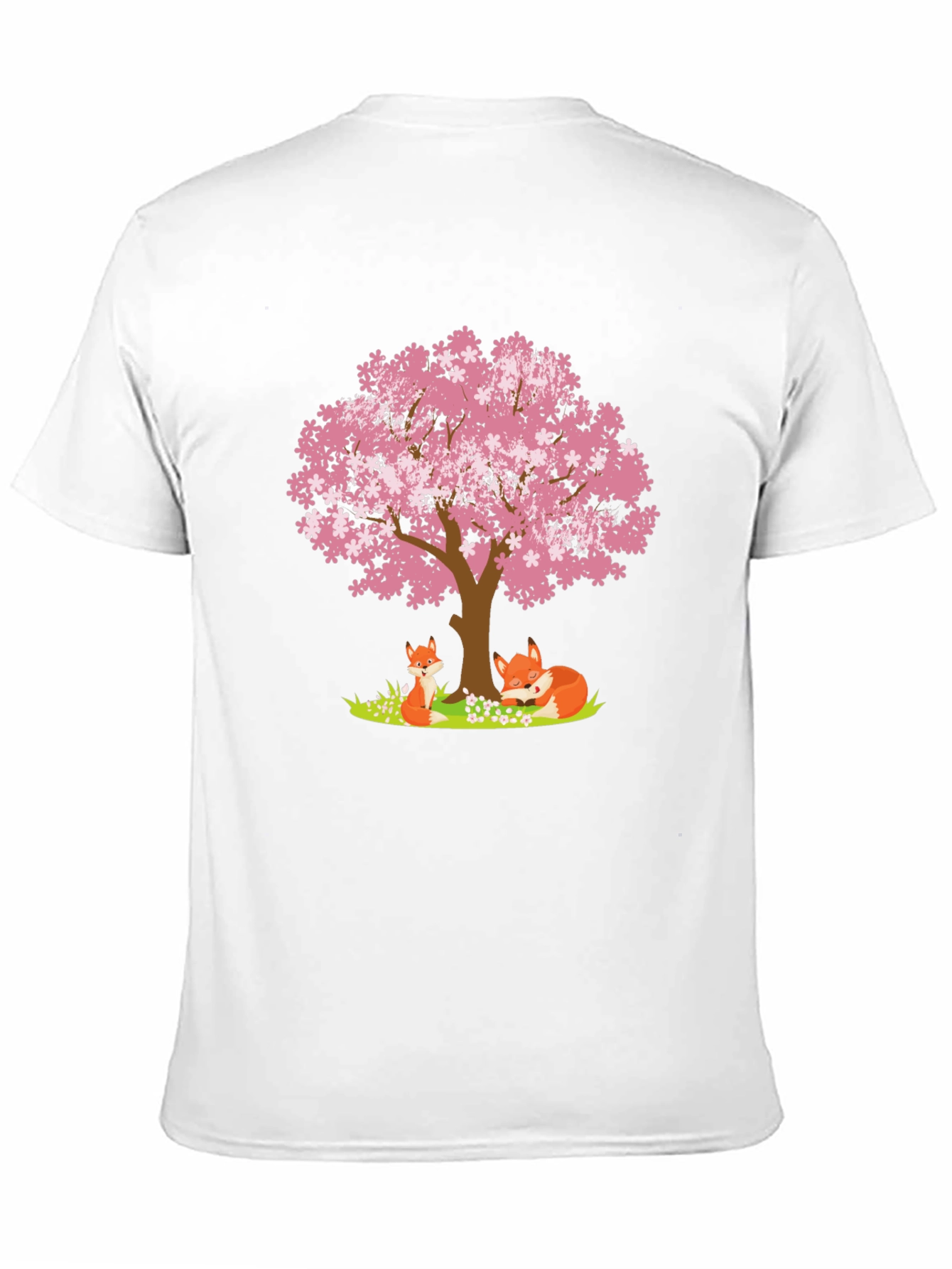 Black Fox & Cherry Blossom Tree Graphic Tee view 11
