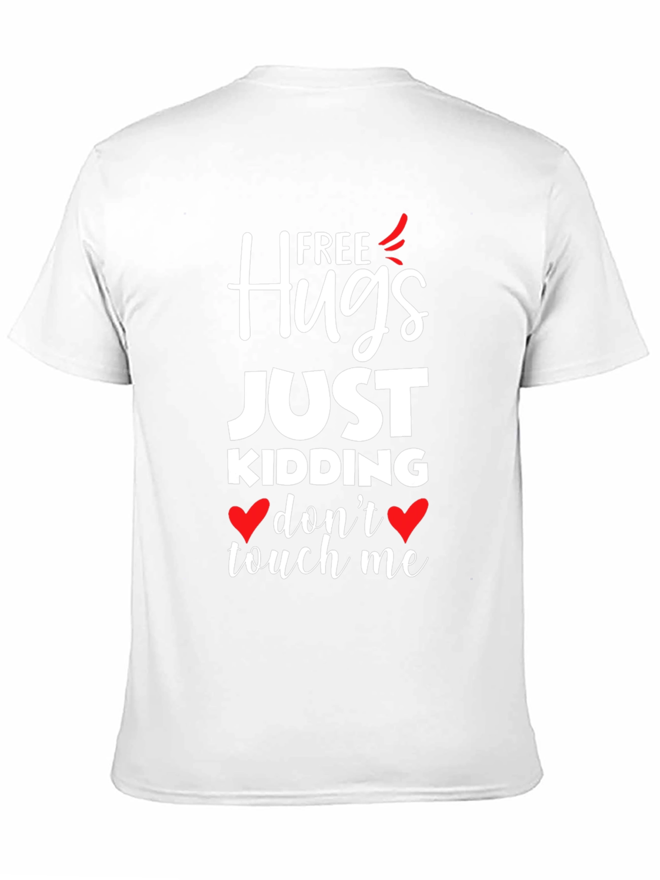 Black Free Hugs Just Kidding Graphic T-Shirt view 11
