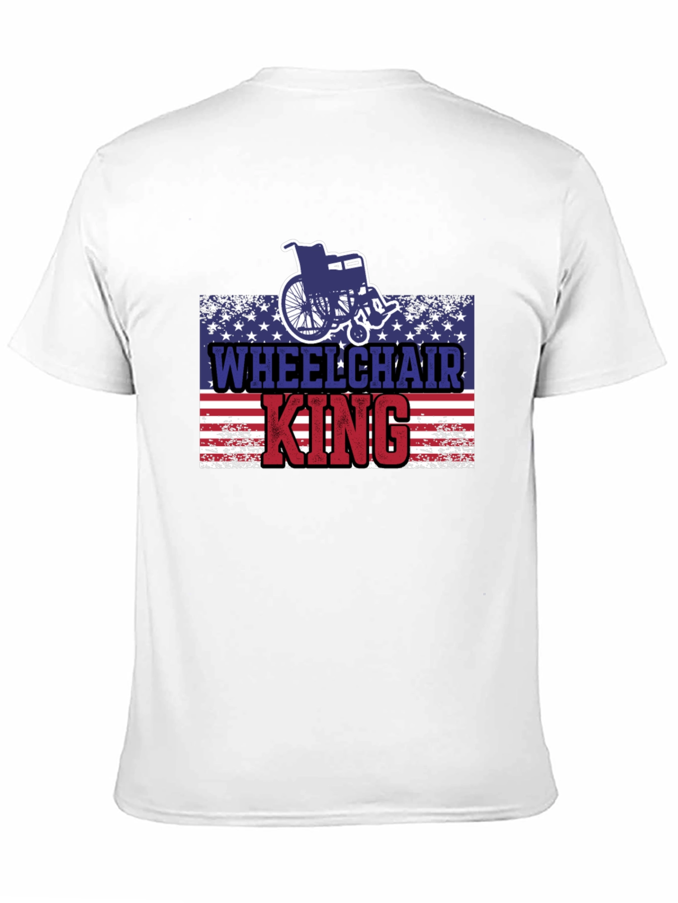 Black Wheelchair King T-Shirt - Patriotic Design view 11