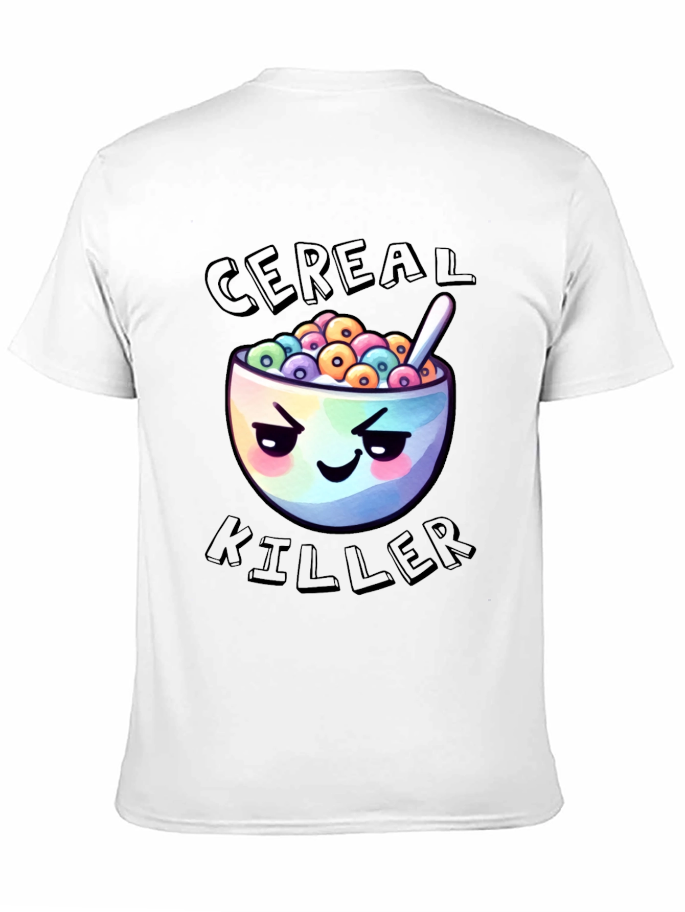 Black Cereal Killer Graphic T-Shirt - Funny Cartoon Tee view 11