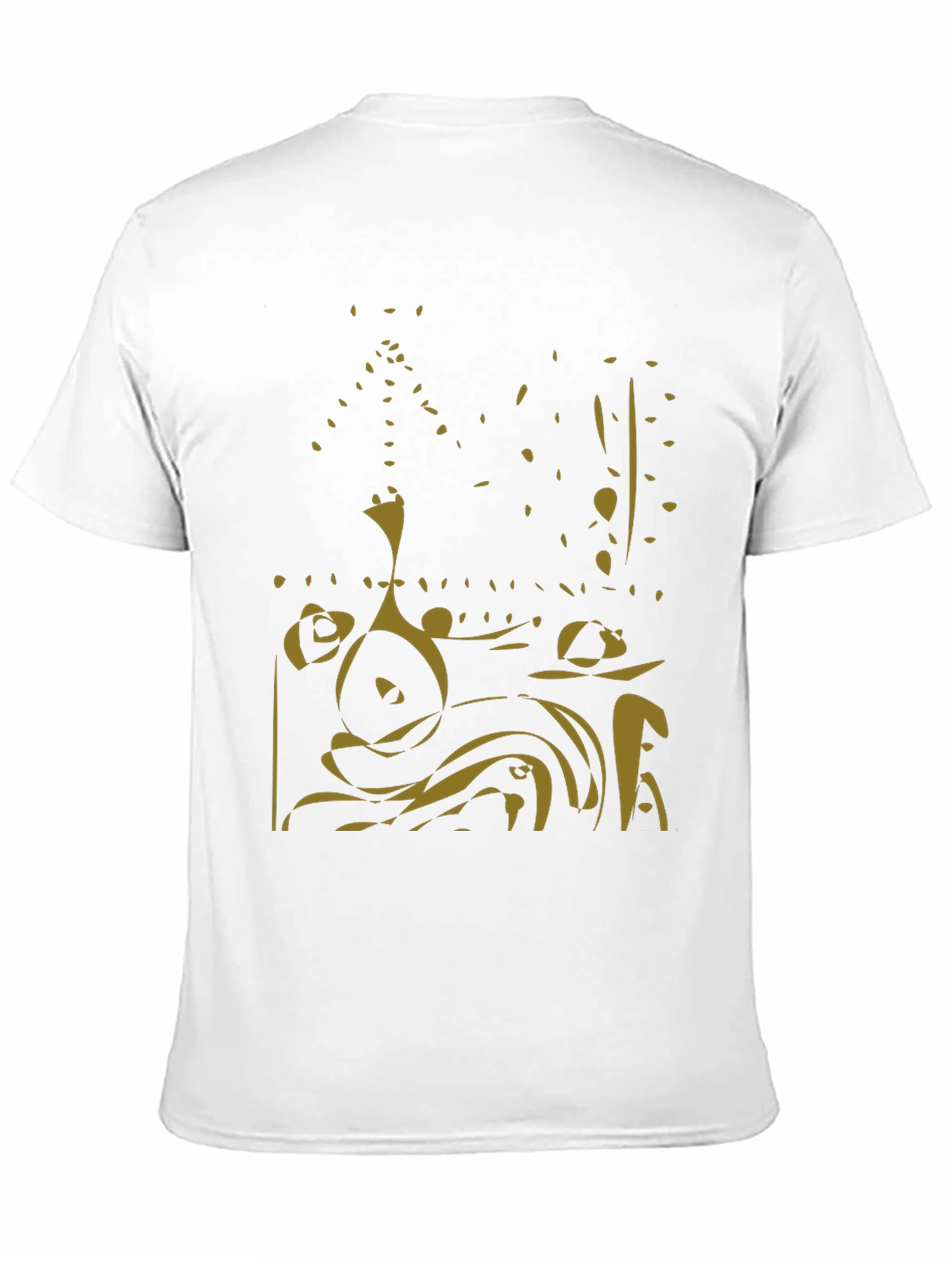 Black Abstract Gold Design Black Tee view 11
