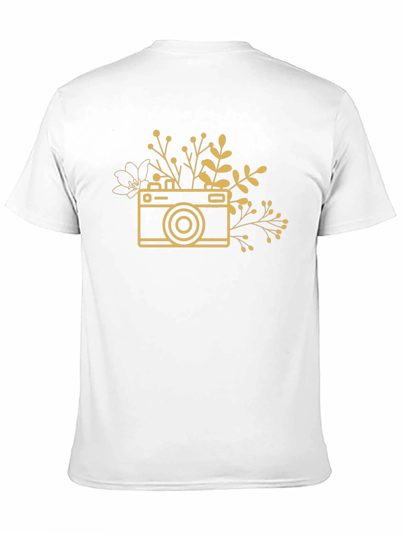 Black Floral Camera Graphic Tee - Stylish Unisex Top view 11